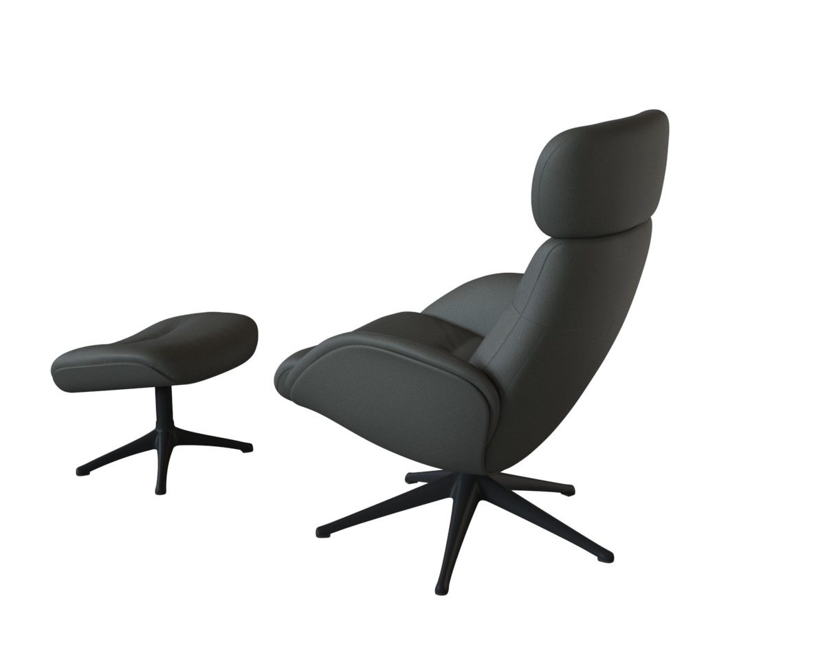 FLEXLUX Relaxsessel »Relaxchairs Elegant«, Premium Komfort, Rücken- & Kopfteilverstellung, drehbar, Fuß schwarz