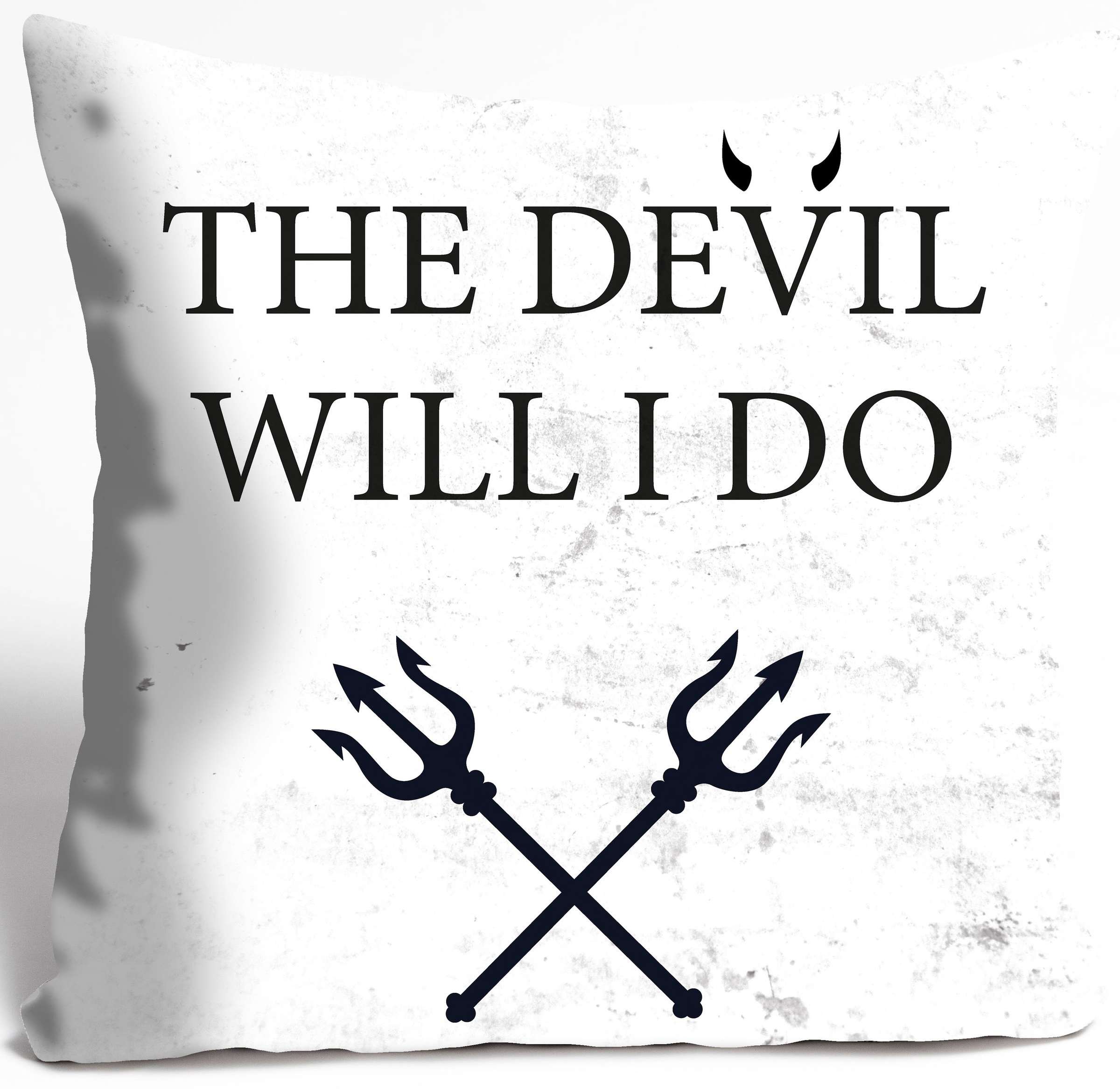 queence Dekokissen »THE DEVIL WILL I DO«, Kissenhülle ohne Füllung, 1 Stück günstig online kaufen