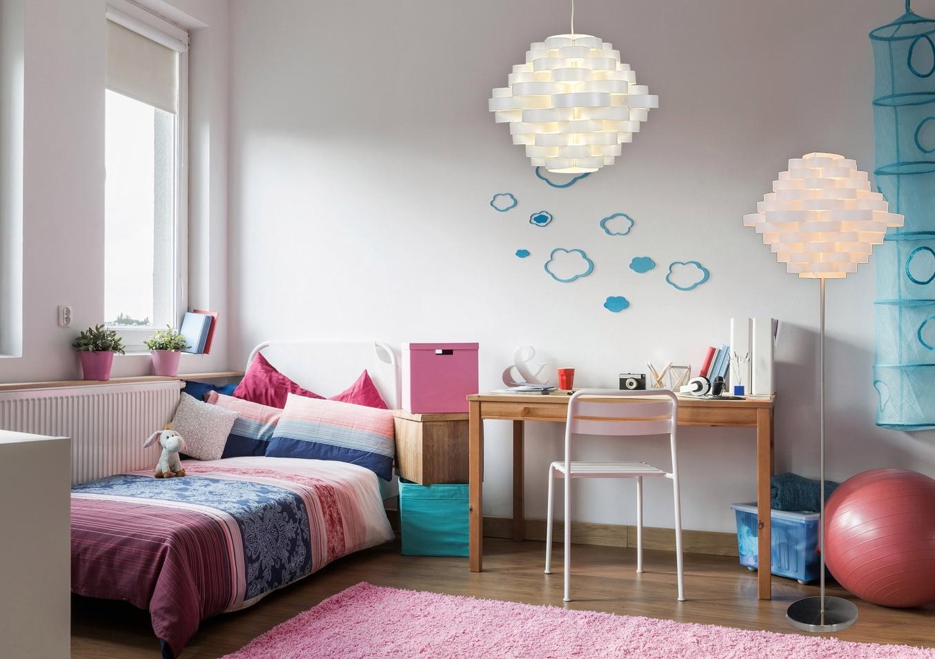 näve Stehlampe »White Line«, 1 flammig, Leuchtmittel E27 | ohne Leuchtmittel, E27 max. 40W, weiß/nickel, Kunststoff/Metall, h: 150cm, d: 55cm