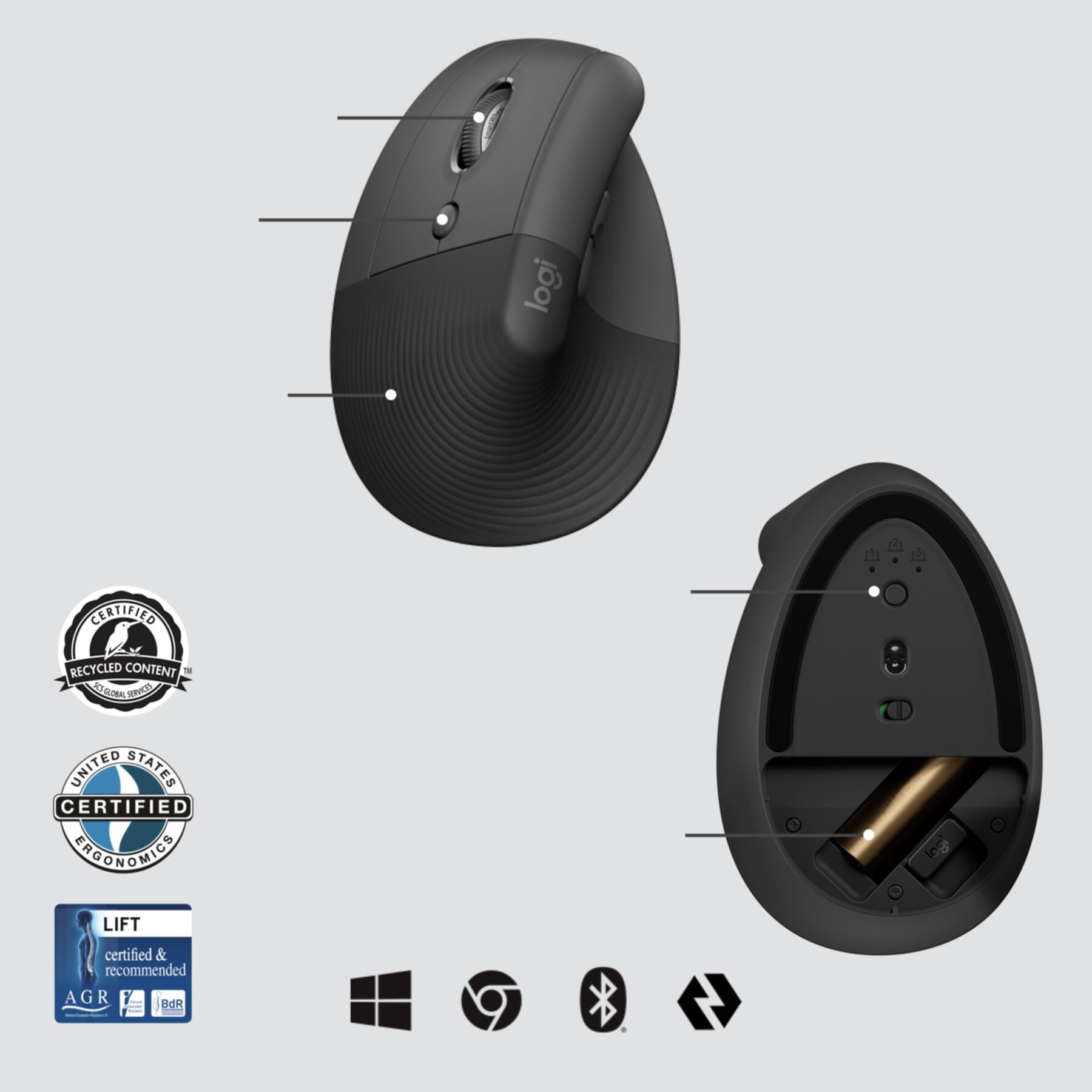 Logitech Maus »Lift for Business«