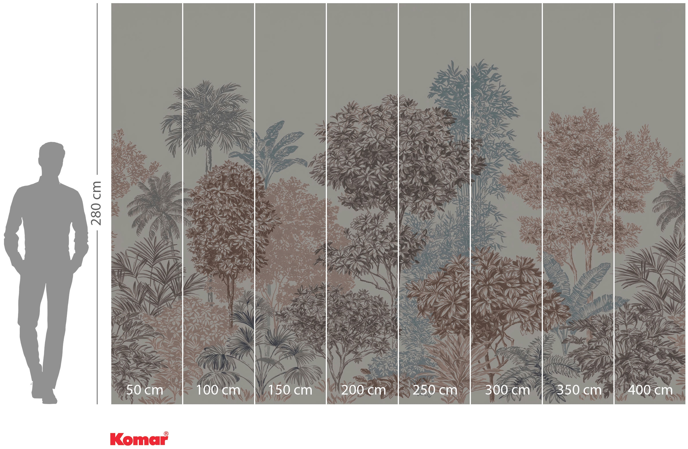 Komar Vliestapete »Digitaldruck Vlies -  Painted Trees - Größe 400 x 280 cm« bedruckt glatt Wohnzimmer, Schlafzimmer