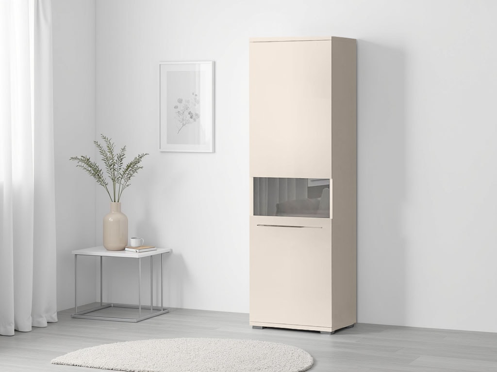 Places of Style Vitrine »Piano«, (H/B/T): 193/60/40,2cm), UV lackiert, Soft-Close Funktion