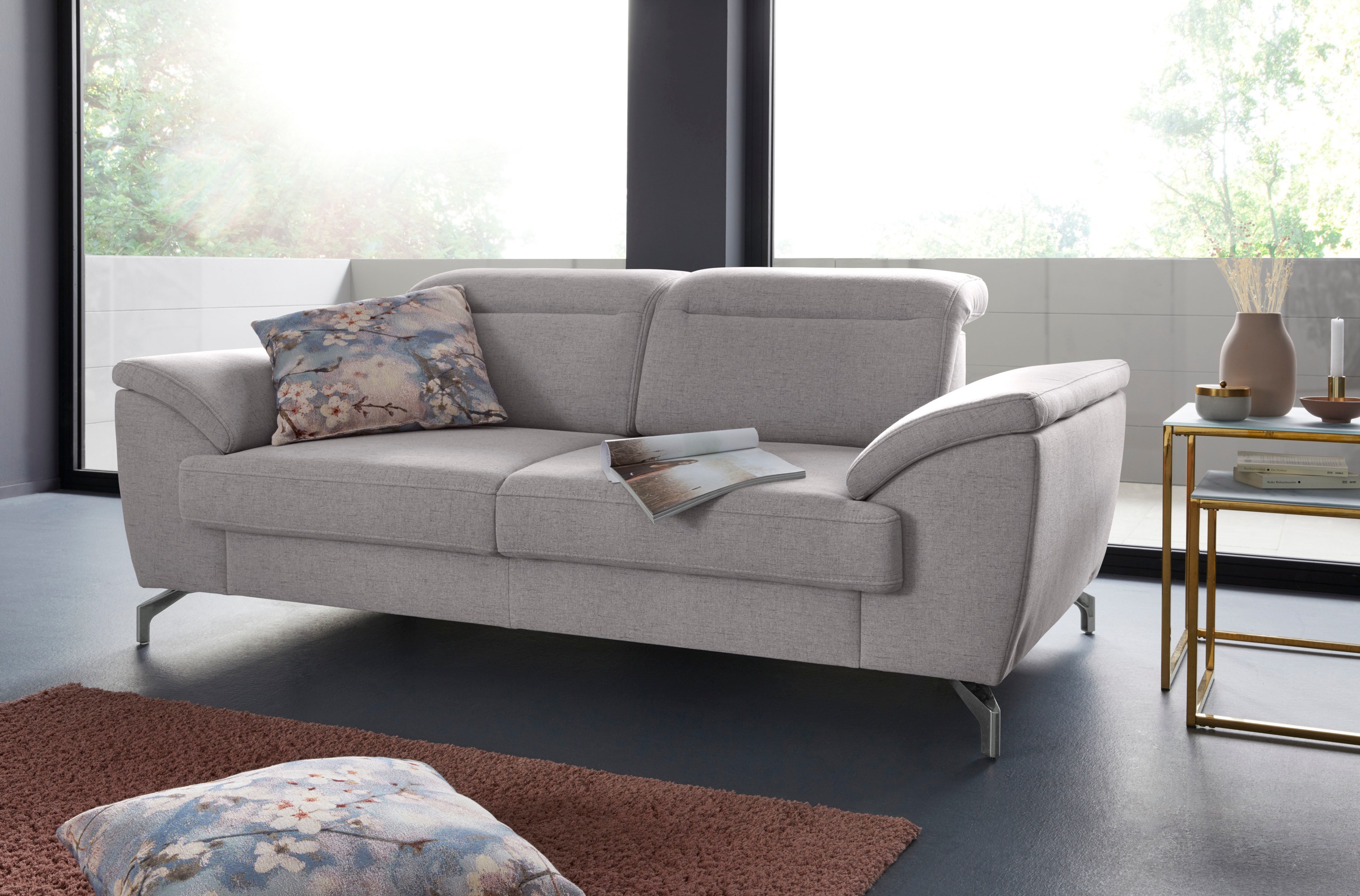 sit&more 2-Sitzer, 12 cm Fußhöhe, Sitztiefenverstellung, wahlweise Kopfteilverstellung kaufen