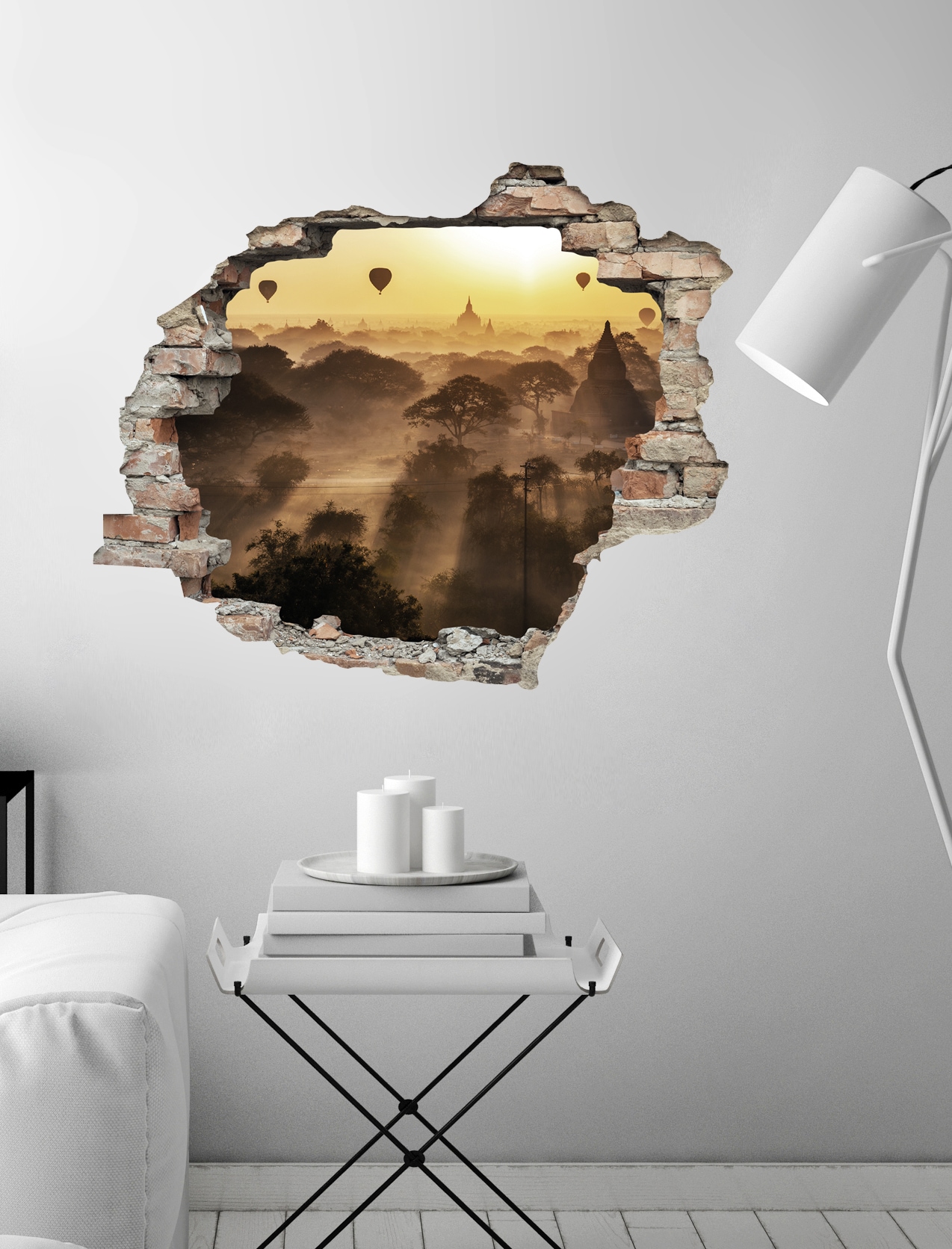 queence Wandtattoo »Morgendämmerung«, (1 St.), Wandsticker, Wandbild, selbstklebend, 3D, Wanddurchbruch