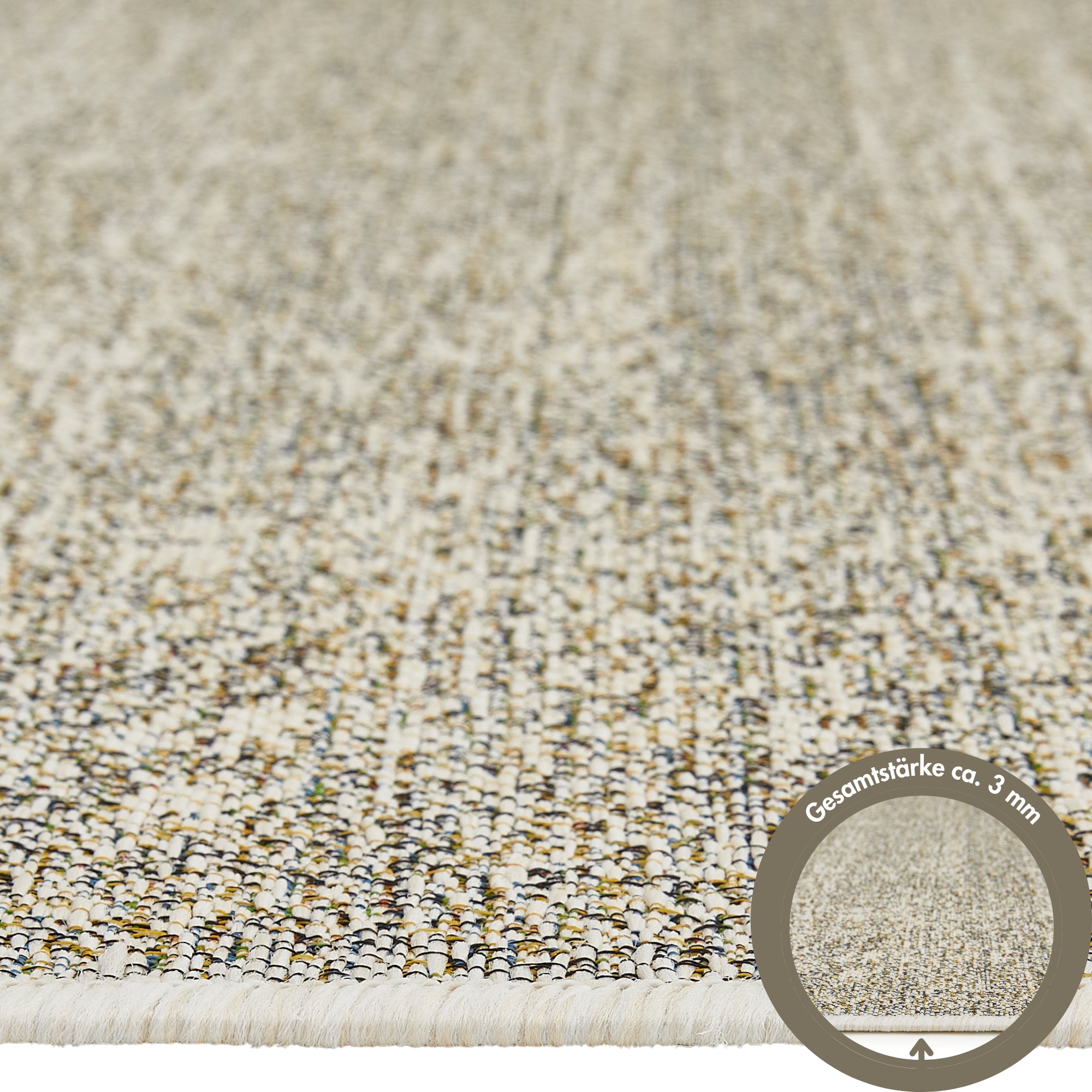 LUXOR living Teppich »Patio, Made in Belgium«, rechteckig, 3 mm Höhe, Kurzflor, meliert, In- und Outdoor geeignet, für Balkon & Terrasse