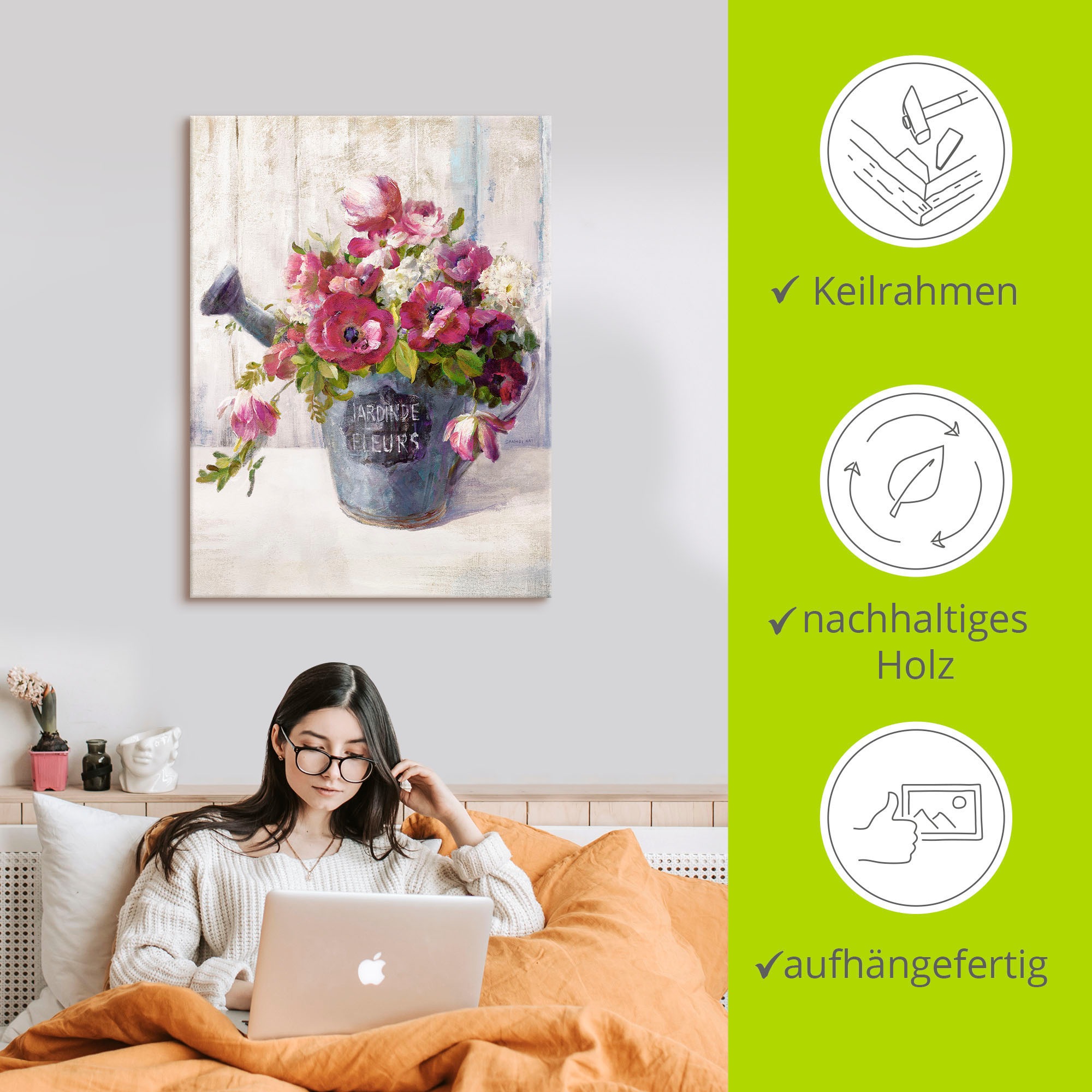 Artland Wandbild »Gartenblumen II«, Blumen, (1 St.), als Leinwandbild, Poster in verschied. Größen