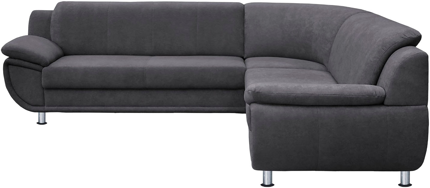 TRENDMANUFAKTUR Ecksofa »Rondo 267 cm, elegant, bequem, Breite, L-Form, Chromfüße« L-Form, wahlw.mit Federkern, Füße chromfarben, Unser Dauertiefpreis
