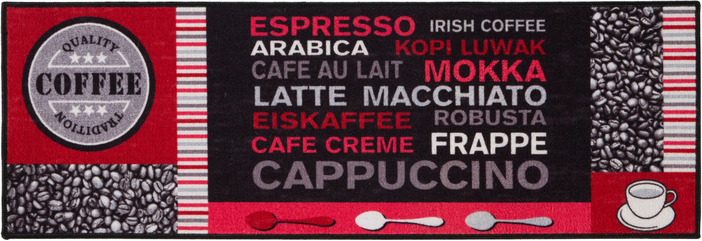 Andiamo Küchenläufer »Cafe Creme«, rechteckig, 4 mm Höhe, Motiv Kaffee, mit günstig online kaufen
