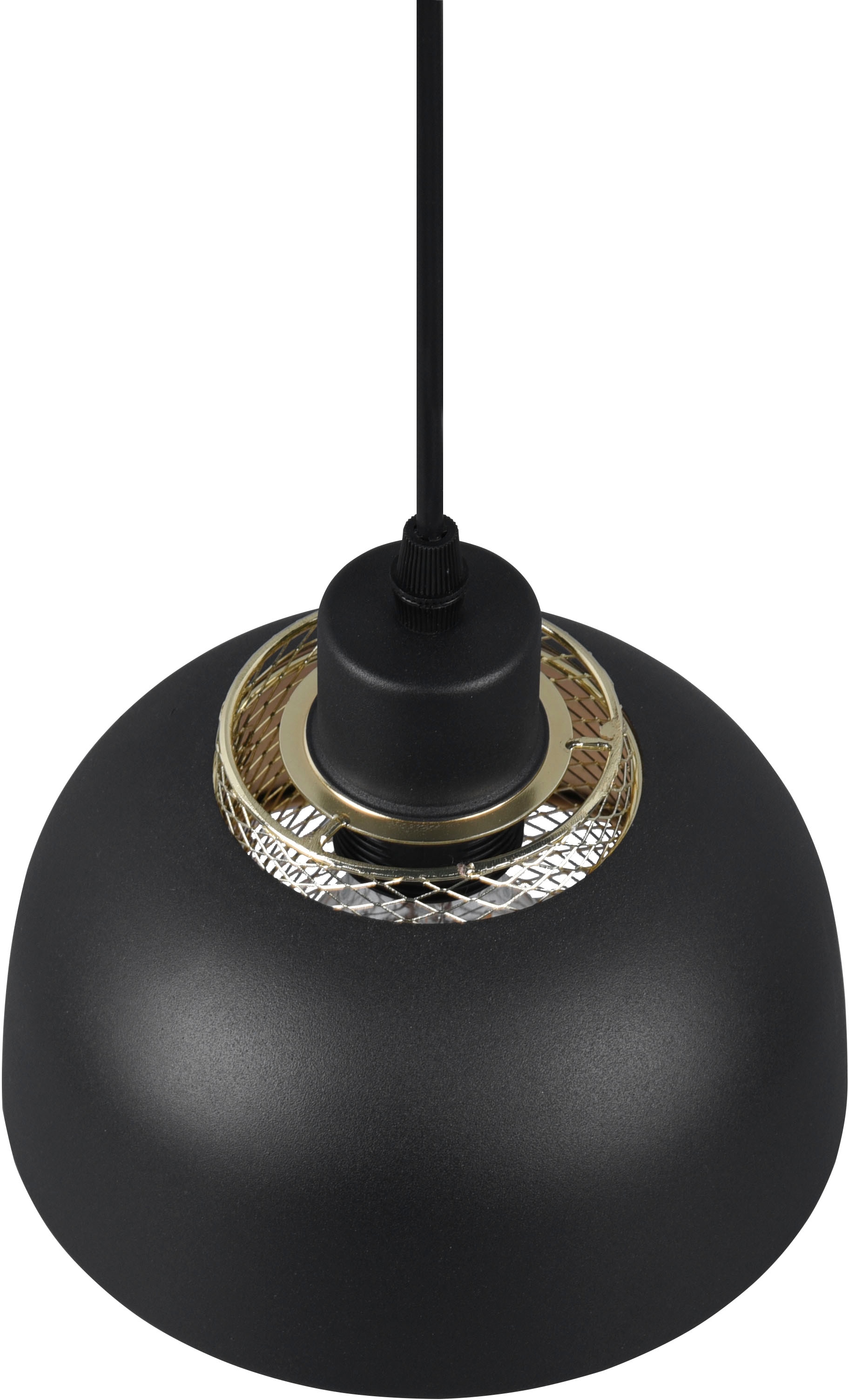 REALITY Leuchten Pendelleuchte »Punch«, 1 flammig, Leuchtmittel E27 | ohne Leuchtmittel, Industrie-Look mit Doppelschirm schwarz-gold, exkl 1xE27 max 40W