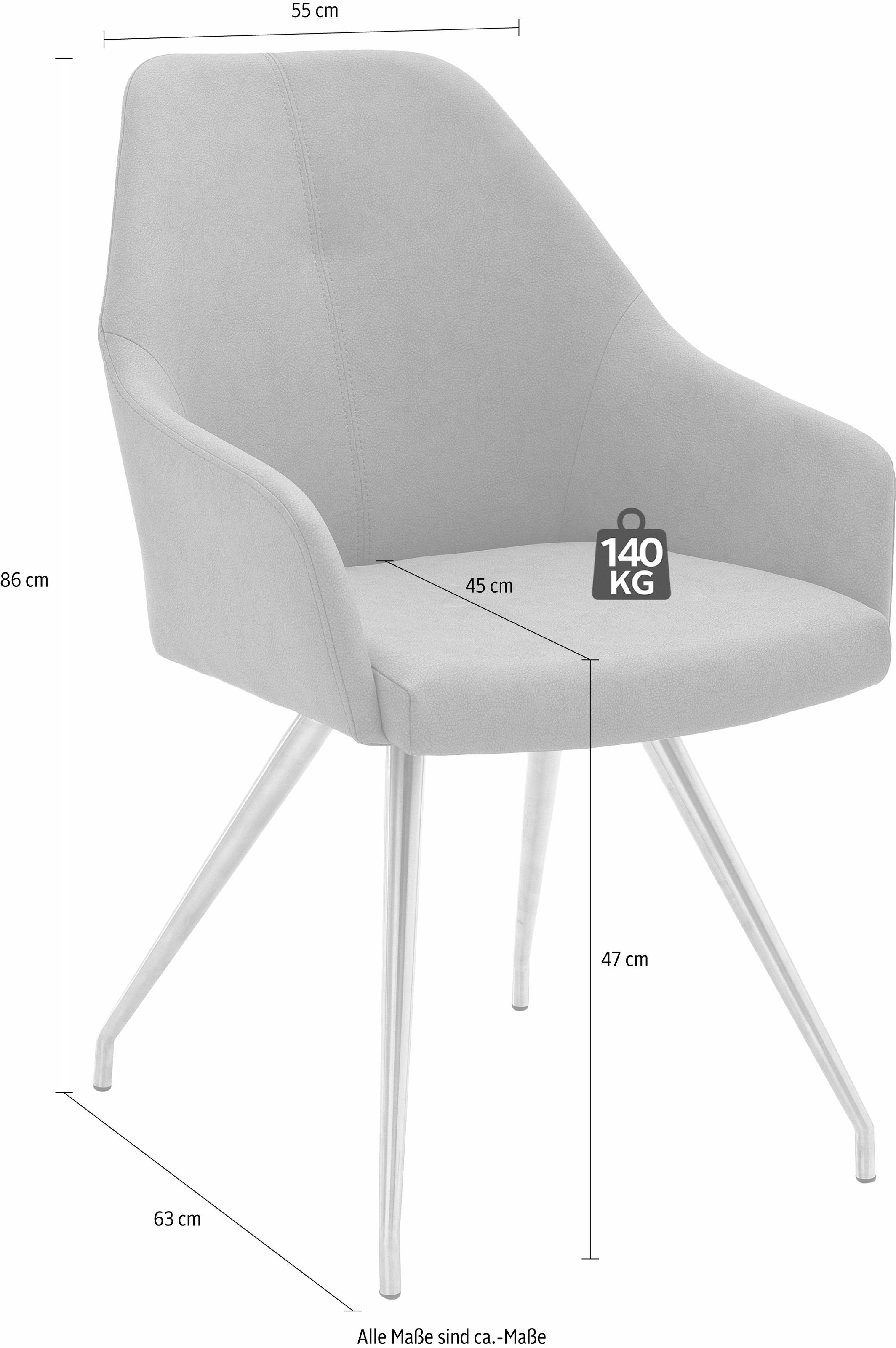 140 furniture A-Oval«, 2 MCA St., Kg belastbar 4-Fußstuhl Rechnung Stuhl Kunstleder, bis »Madita auf bestellen (Set),
