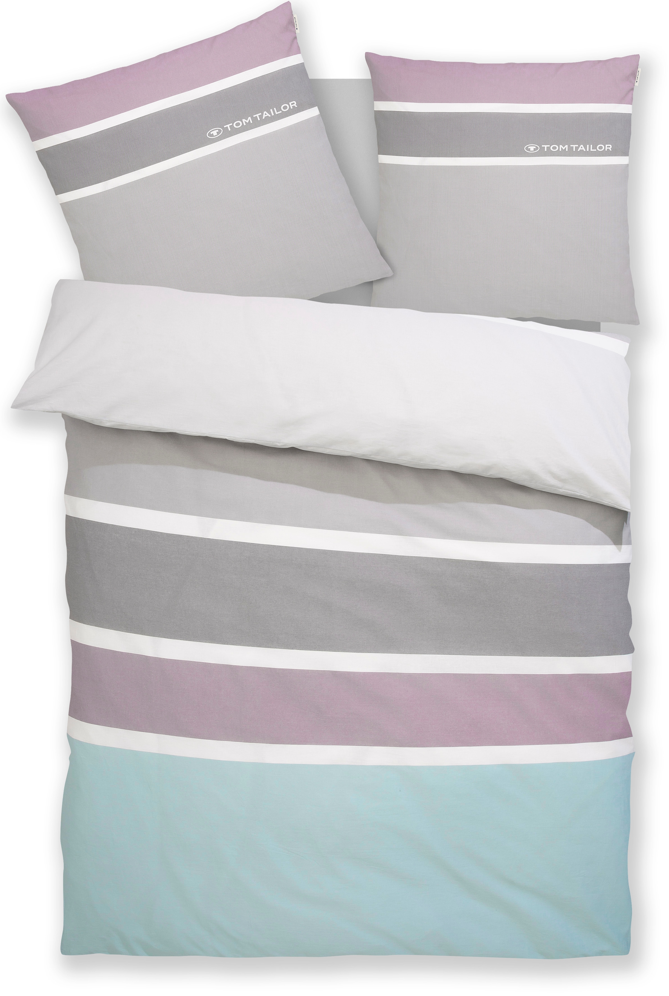 TOM TAILOR HOME Bettwäsche »Felix in Gr. 135x200 oder 155x220 cm«, mit GRATIS-Zugabe: Gästehandtuch (100% Baumwolle), mit Reißverschluss