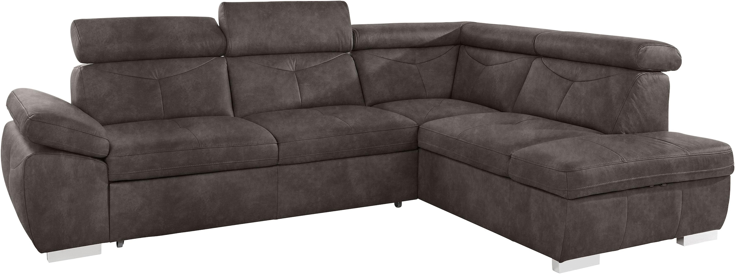 exxpo - sofa fashion Ecksofa »Spring, super bequem und komfortabel mit Armteil- und Kopfteilfunktion«, wahlweise mit Bettfunktion und Bettkasten, L-Form