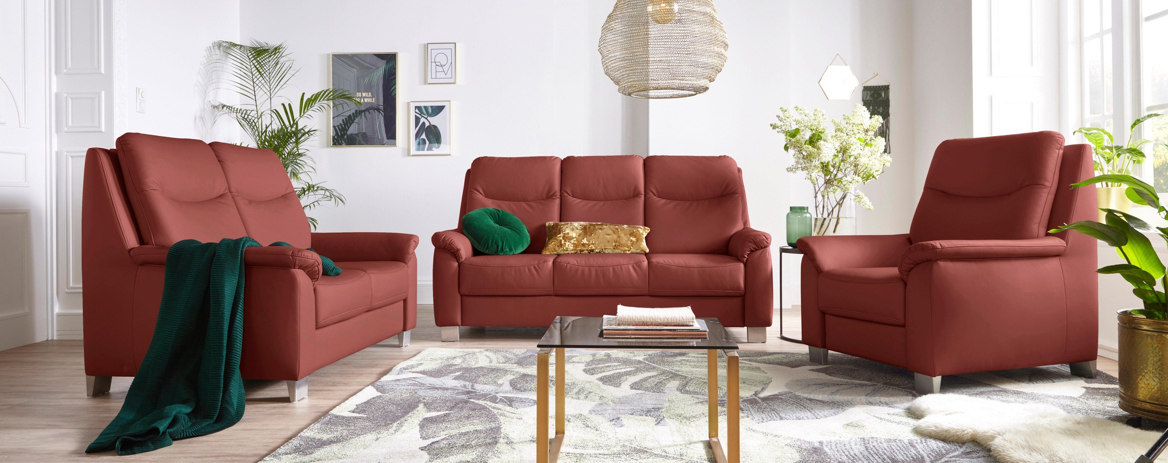 sit&more 3-Sitzer »Boccaccio«, inklusive Federkern und Kopfteilverstellung