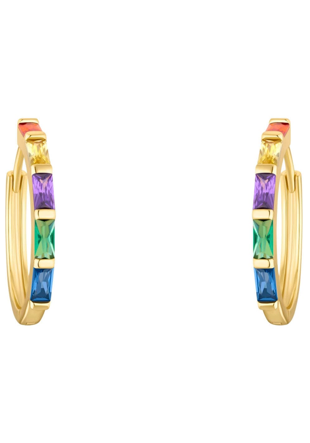 s.Oliver Paar Creolen »Regenbogen, 2035503«, mit Zirkonia (synth.)