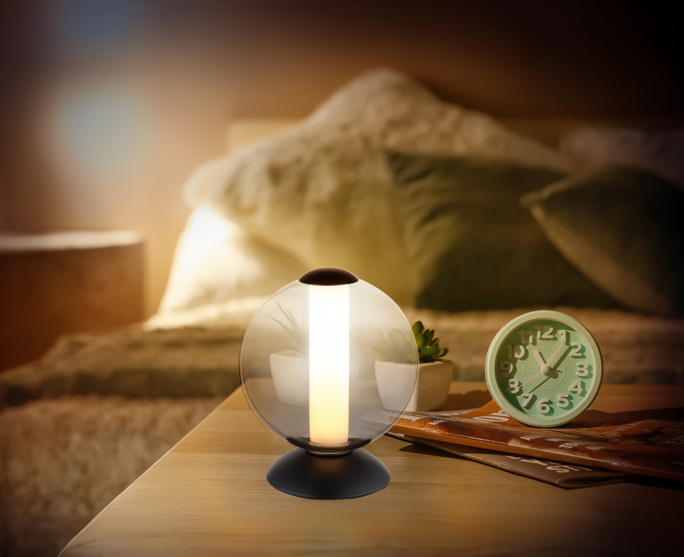 GLOBO LIGHTING Tischleuchte »LACY« LED-Modul 1 Stk. Warmweiß Tischlampe Nac günstig online kaufen