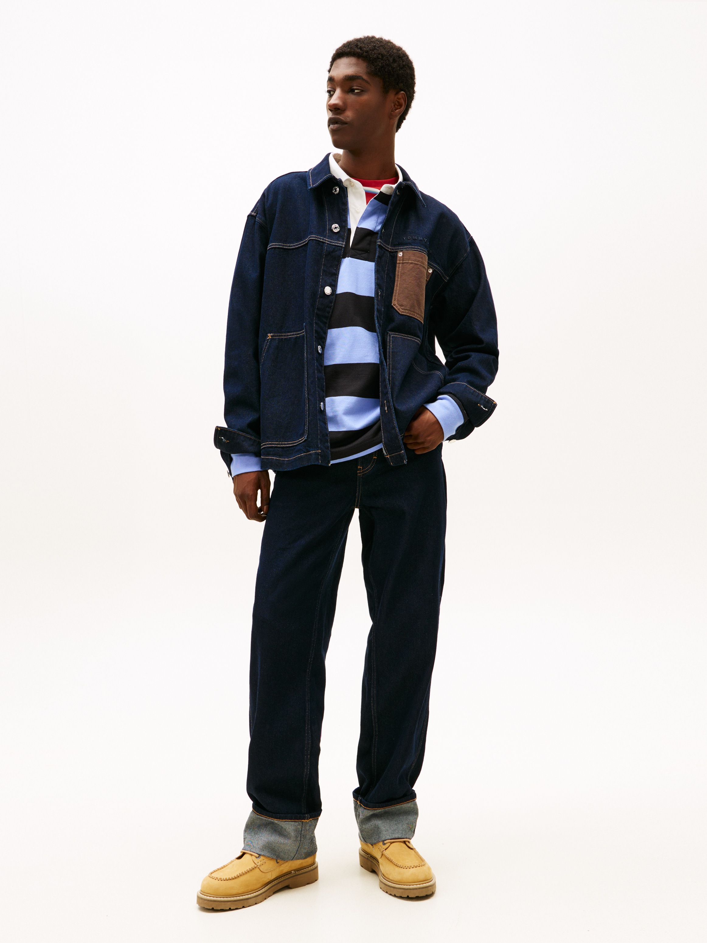 Tommy Jeans Jeansjacke »CHORE JACKET« Relaxed Fit, halbgespreizter Kragen