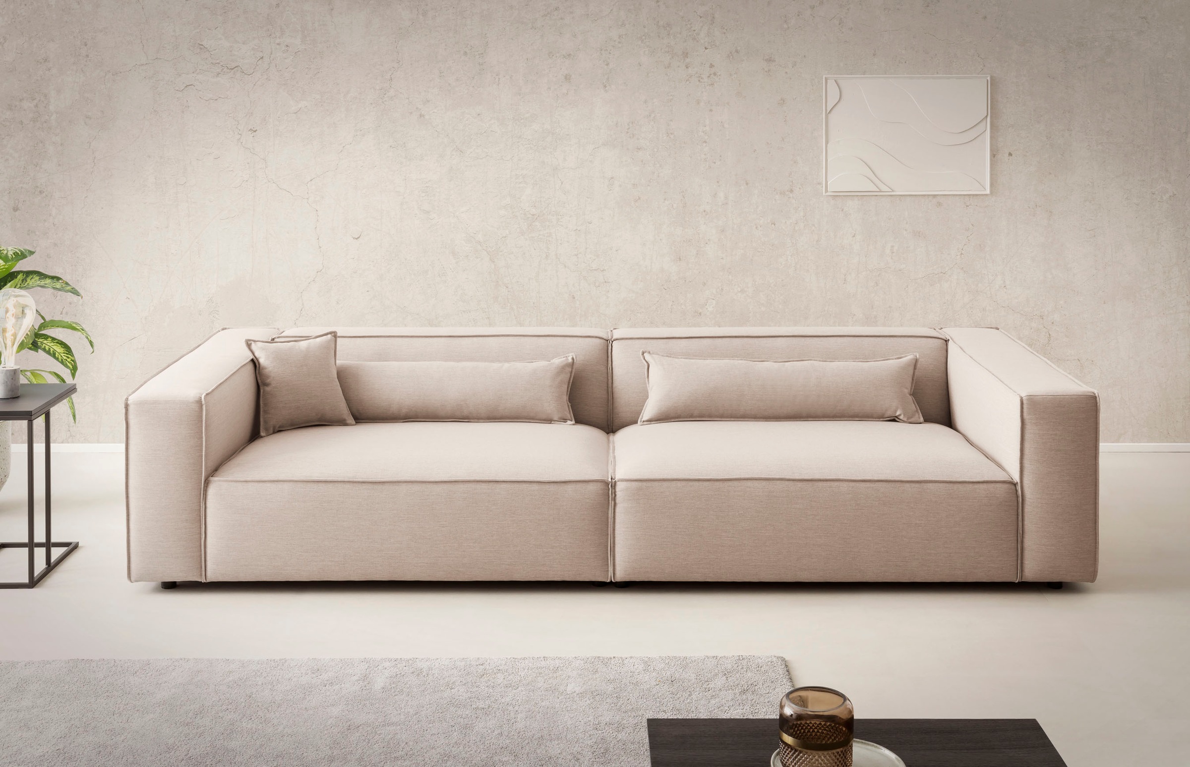LeGer Home by Lena Gercke 3-Sitzer »PIARA XXL, Sofa mit Kedernaht in Cord, günstig online kaufen