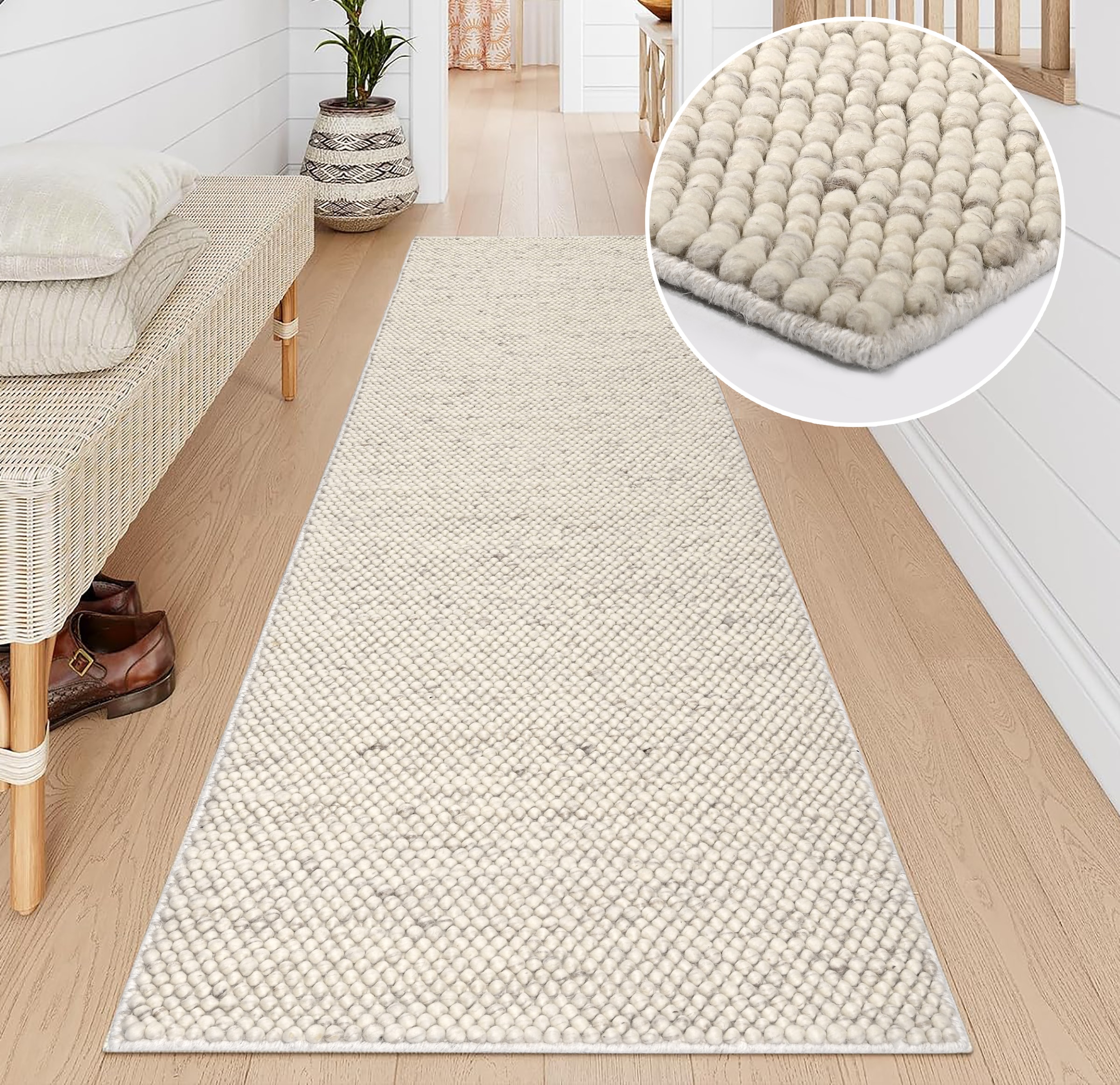 my home Läufer »Wolly, handgewebt, Handweb Teppich«, rechteckig, 14 mm Höhe günstig online kaufen