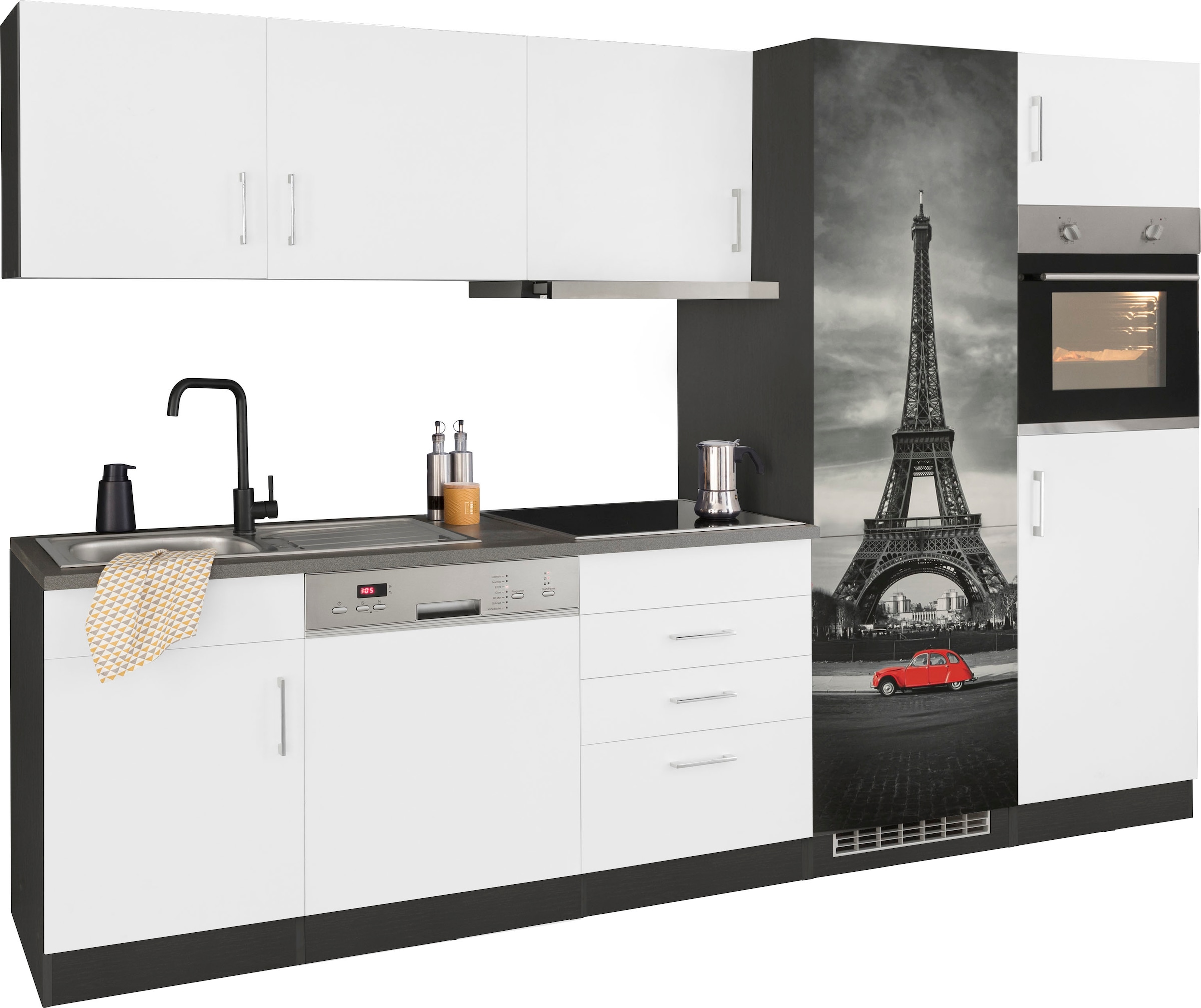 HELD MÖBEL Küchenzeile »Paris«, mit E-Geräten, Breite 290 cm