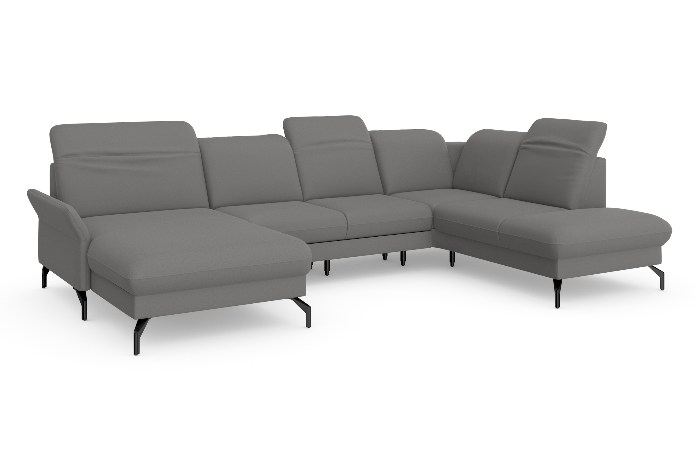 sit&more Wohnlandschaft »Fashion U-Form«, wahlweise mit Kopfteilverstellung, Vorziehsitz, motorisch, Metallfüße