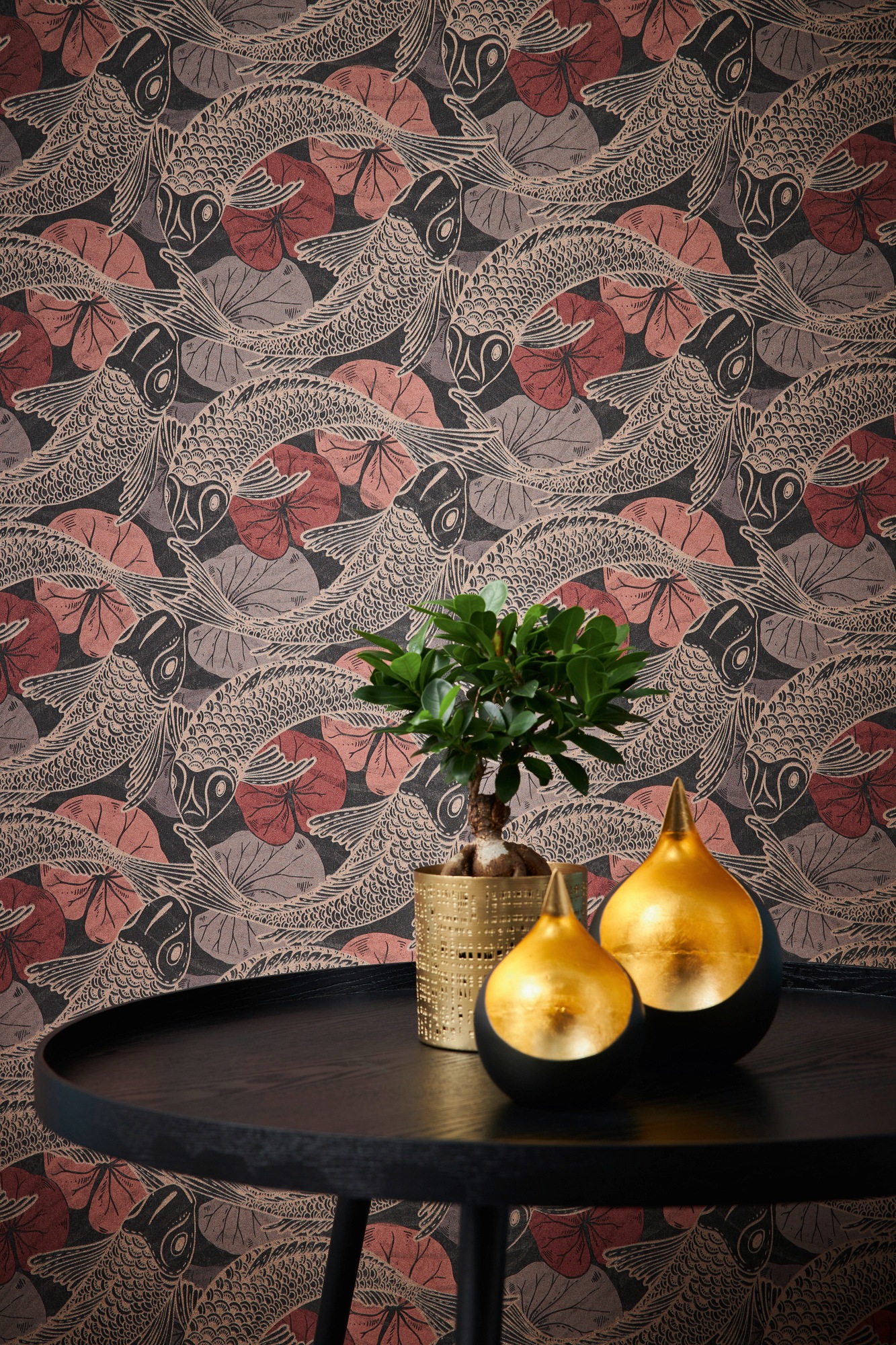 living walls Vliestapete »Metropolitan Stories, Mio Tokio«, Motiv-abstrakt-naturalistisch, Tapete Koi Tapete Japanisch Tapeten Wohnzimmer Schlafzimmer Küche Flur