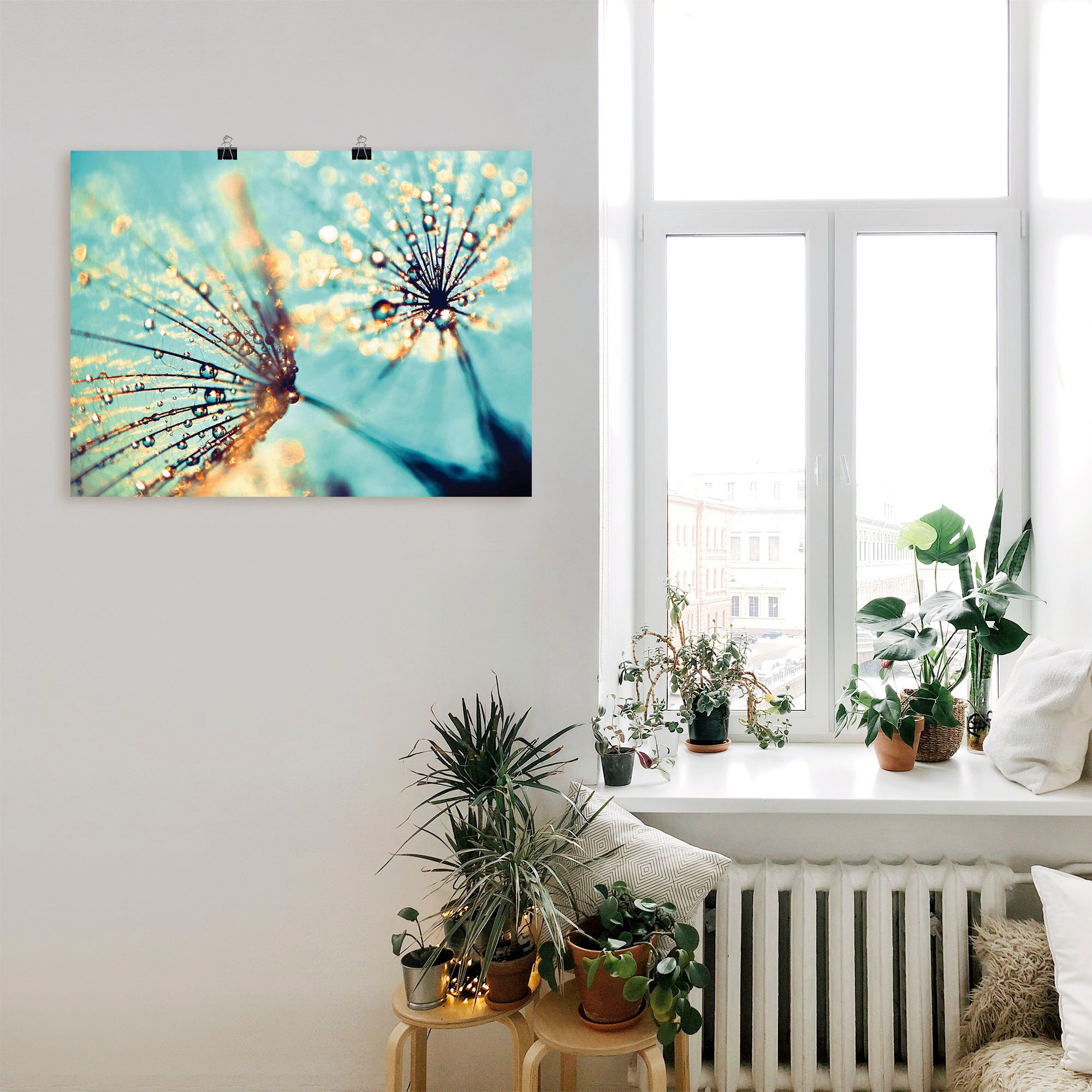 Artland Wandbild »Pusteblume aqua«, Blumen, (1 St.), als Leinwandbild, Poster, Wandaufkleber in verschied. Größen