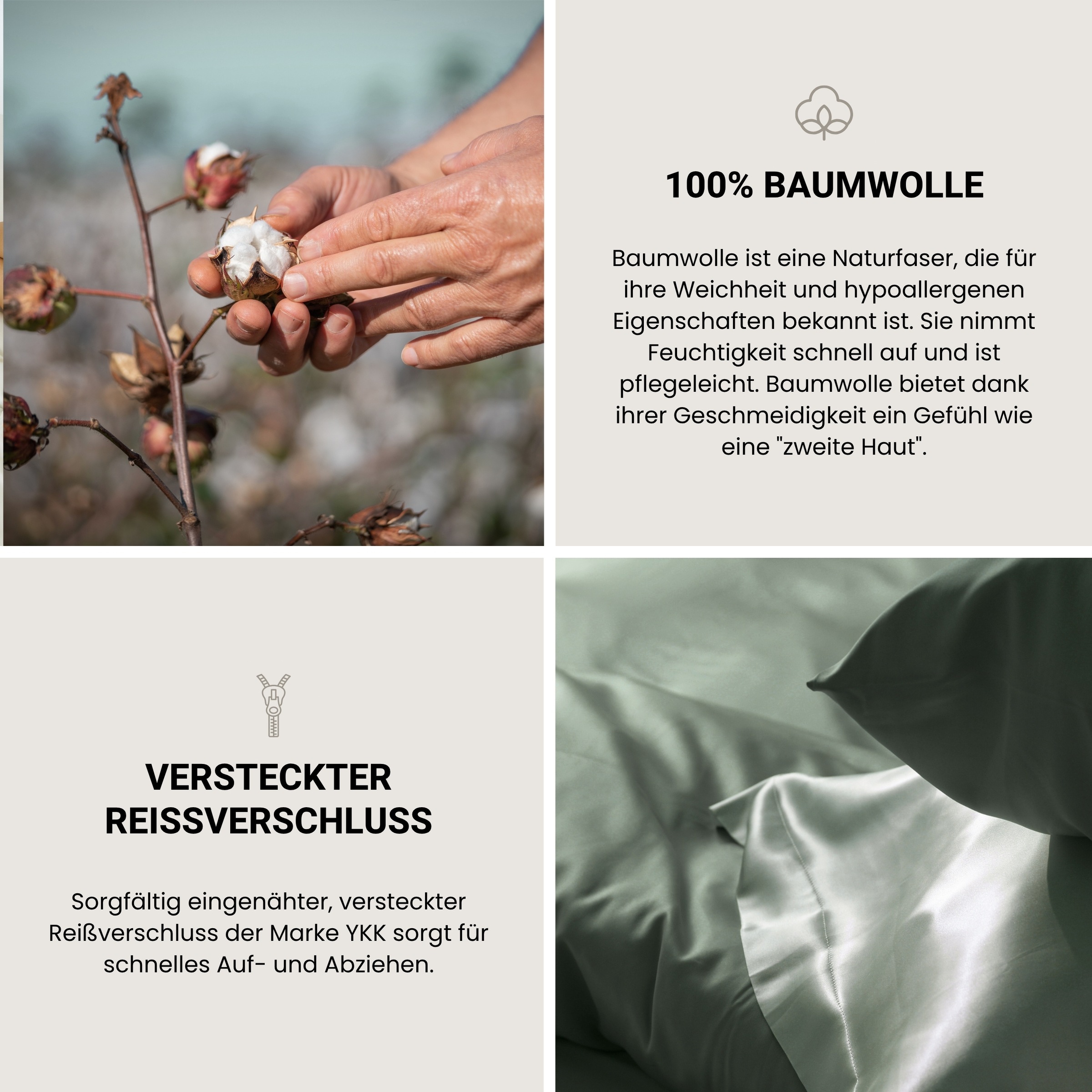Schiesser Bettwäsche »Ella seidenmattes Premiumbettwäscheset aus feinstem Baumwollsatin«, Made in Green