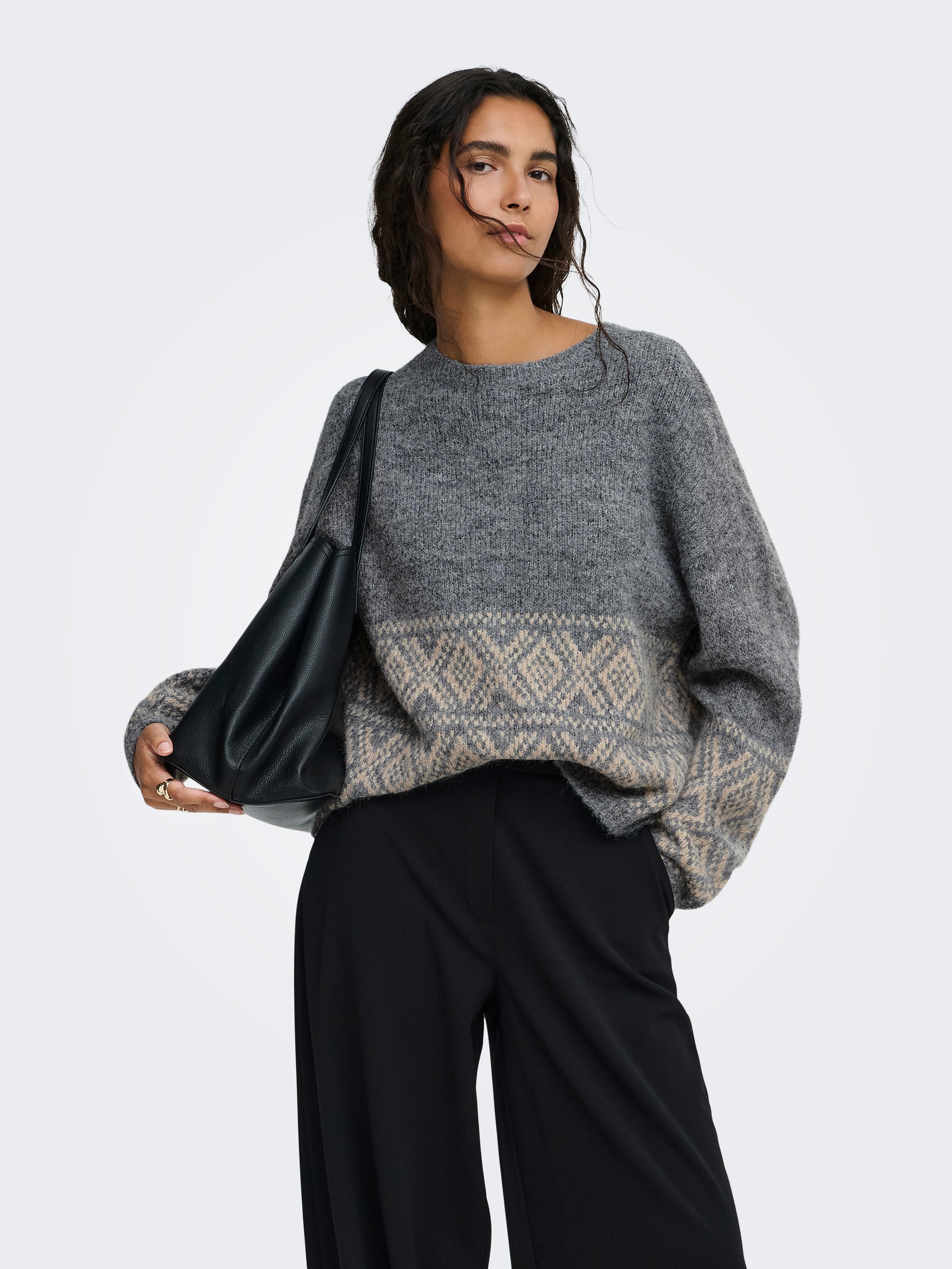 JDY Strickpullover »JDYDINA L/S ON FAROE ISLAND PULLOVE KNT« Materialmix