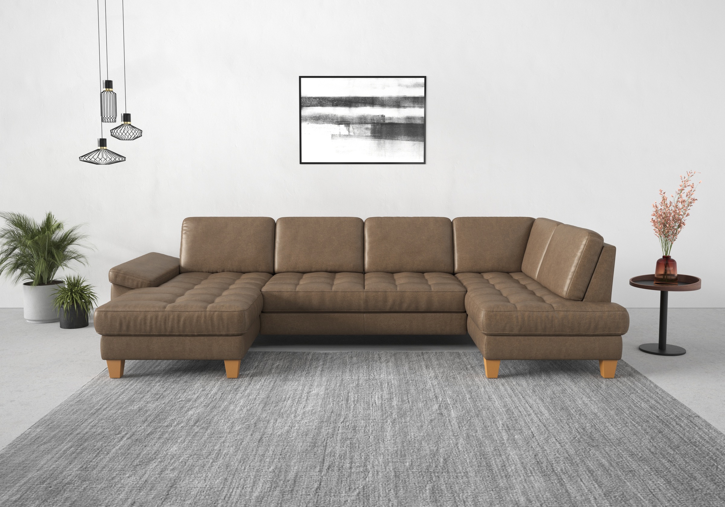 sit&more Wohnlandschaft »Westham U-Form«, wahlweise mit Bettfunktion, Bettkasten, Sitztiefenverstellung