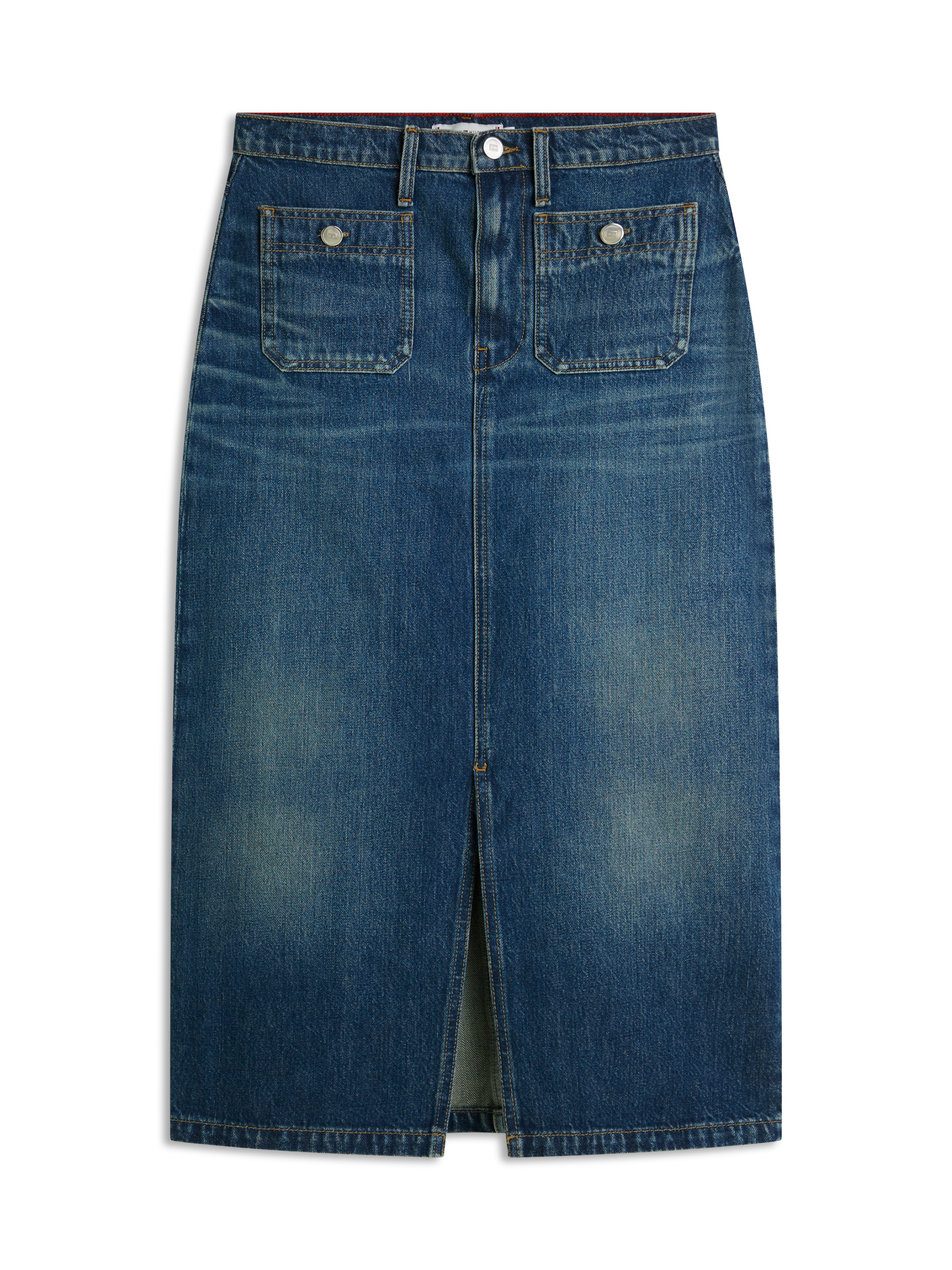 Tommy Hilfiger Jeansrock »DNM NATE MIDI STRAIGHT SKIRT HW« mit hohem Bund