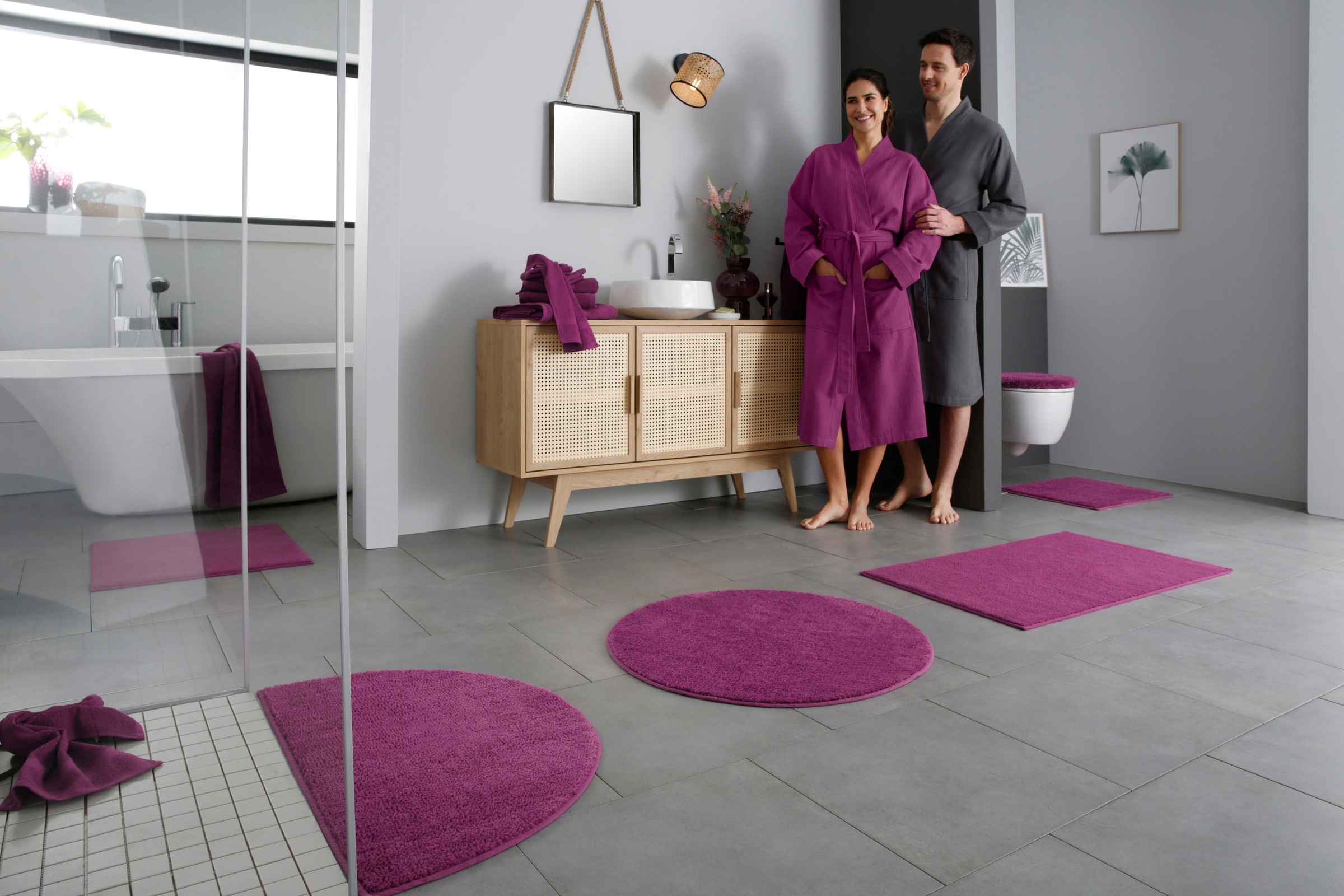 my home Badematte »Vanessa, Badvorleger, Badezimmer Teppich«, rutschhemmend günstig online kaufen