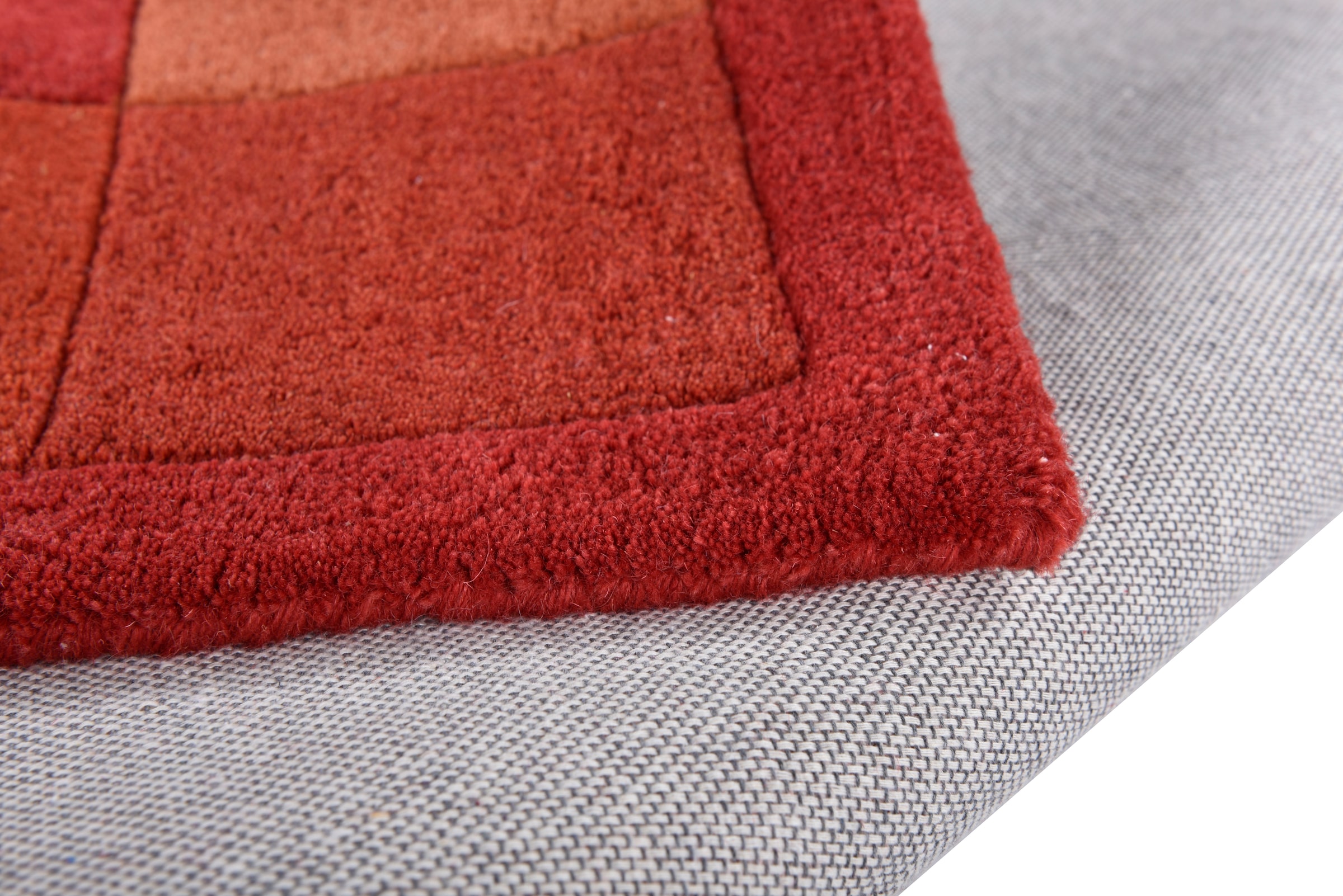 THEKO Wollteppich »Royal Nepali 3085« rechteckig 15 mm Höhe reine Wolle, handgetuftet, Uni-Farben, mit Bordüre, modernes Design