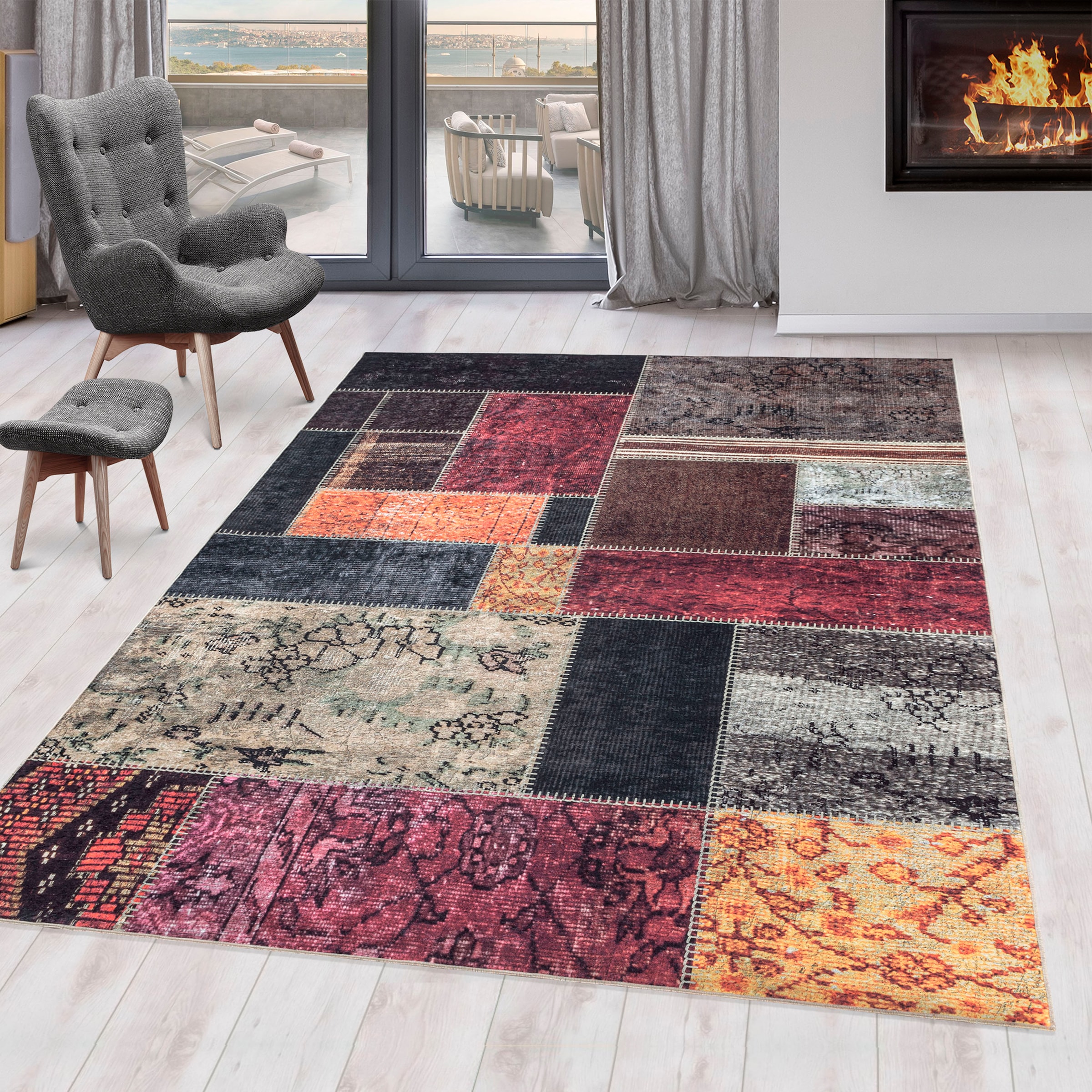 Ayyildiz Teppiche Teppich »FIESTA 4302«, rechteckig, 6 mm Höhe, Läufer, pfl günstig online kaufen
