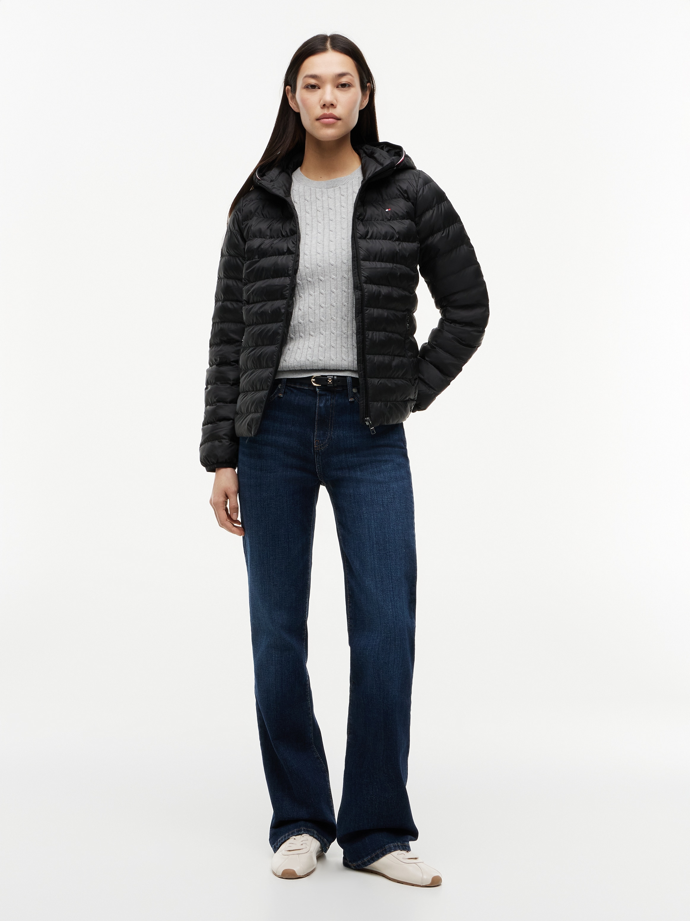 Tommy Hilfiger Steppjacke »LW PADDED GLOBAL STRIPE JACKET« Global Serie TH WOMEN,  mit Kapuze sportive Kapuze mit Global Stripe