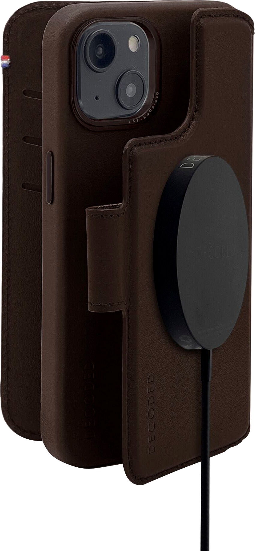 DECODED Smartphone-Hülle »Leather MagSafe Modu Wallet iP 14Plus«, iPhone 14 Plus
