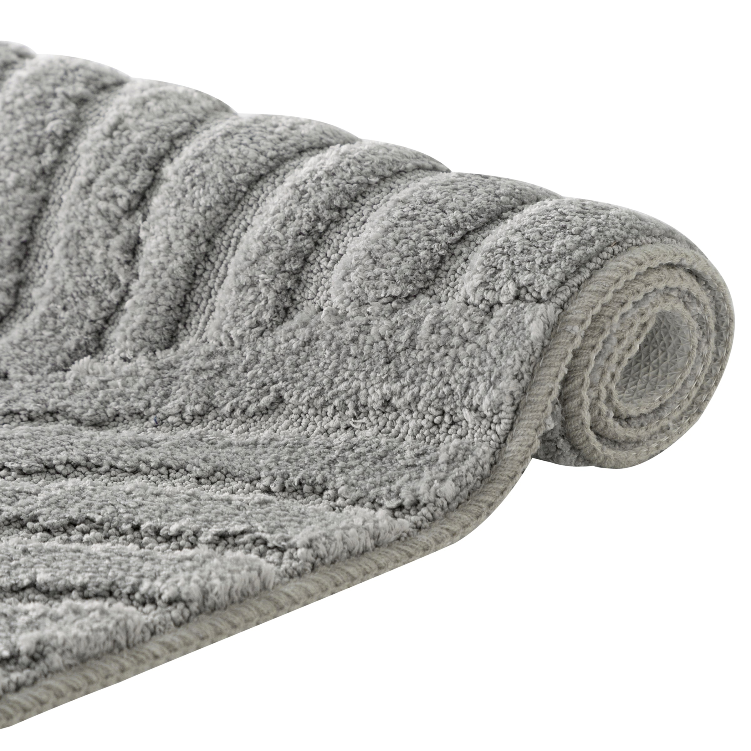 my home Badematte »Regona Scandi, Badvorleger, Badezimmer Teppich, Duschvorleger«, rutschhemmend beschichtet, strapazierfähig, Badteppich, Uni Farben, Hoch-Tief-Effekt, modernes Muster, Zen