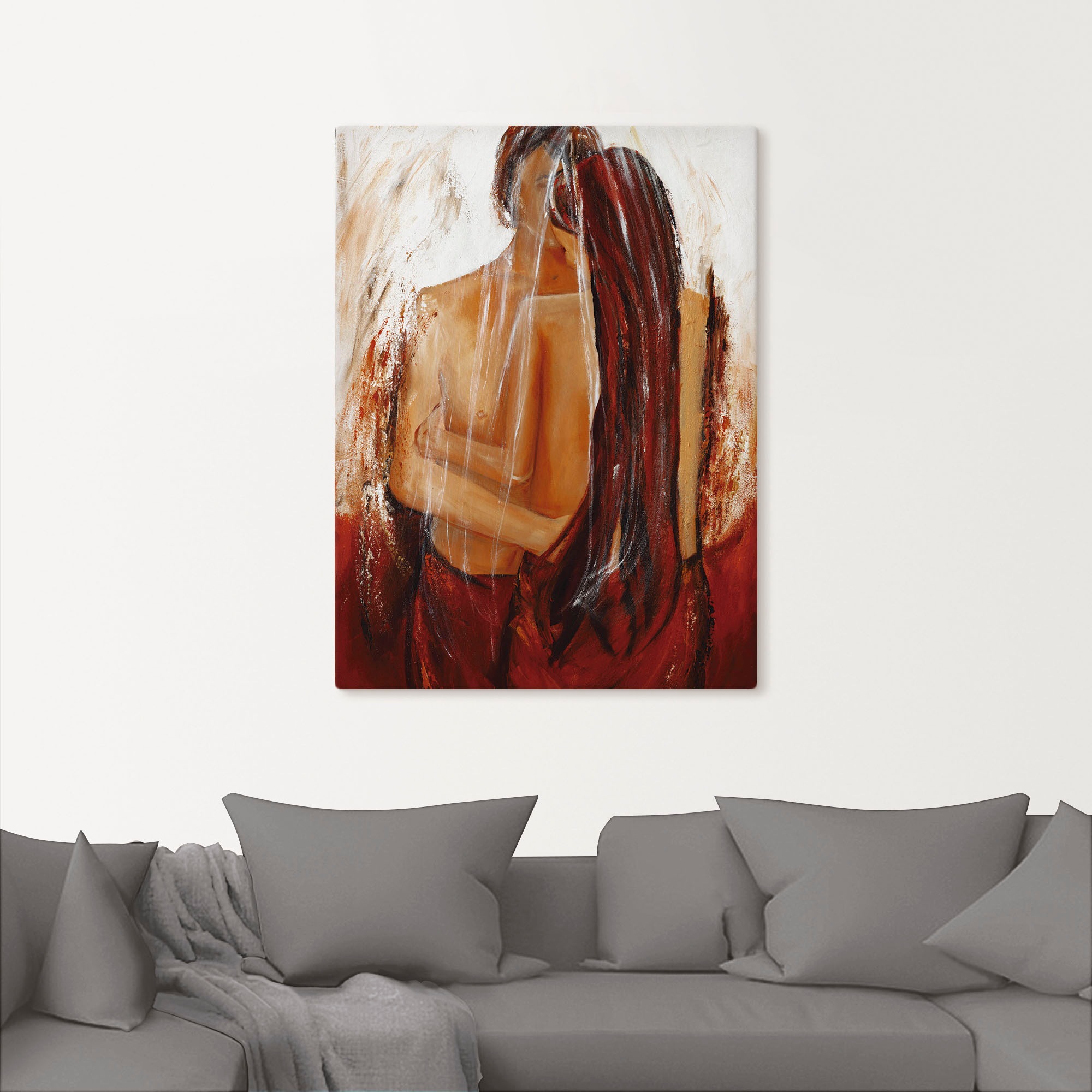 Artland Wandbild »Liebespaar in rot«, Paar, (1 St.), als Leinwandbild, Poster, Wandaufkleber in verschied. Größen