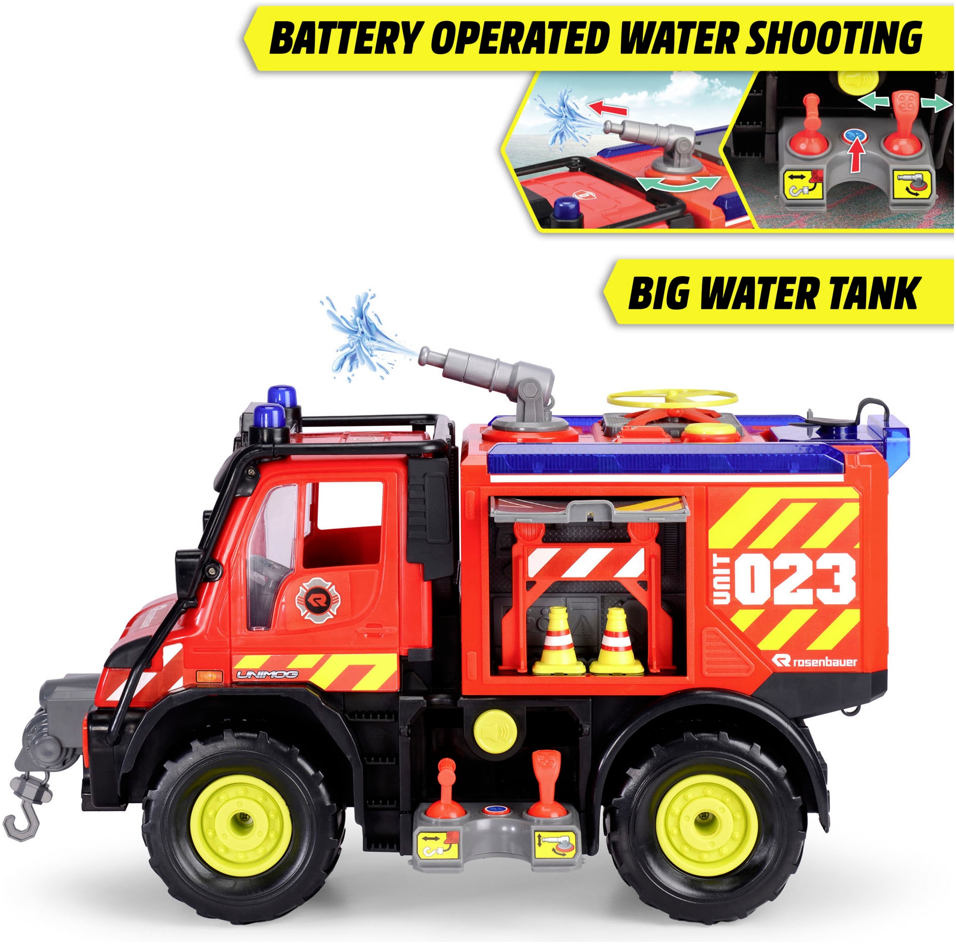 Dickie Toys Spielzeug-Feuerwehr »Unimog U530 Fire Rescue« mit Licht und Sound