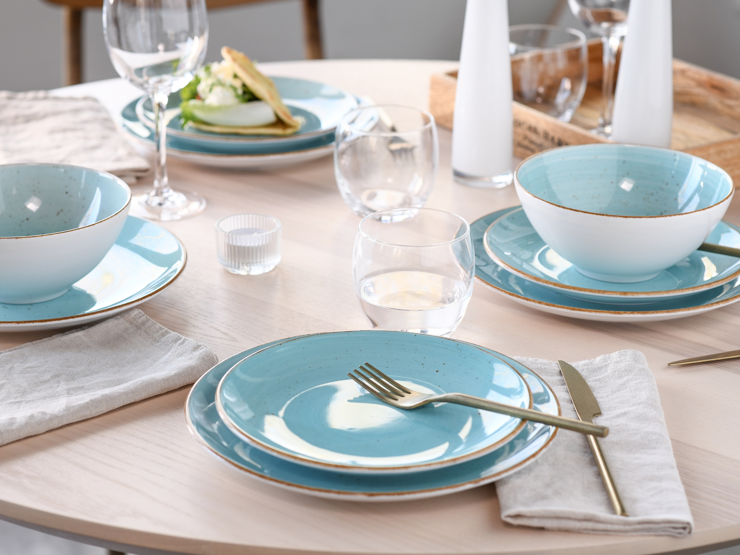 CreaTable Kombiservice »Vintage Nature, Service 16-tlg.« Naturverbundenes Design, Handgemalt