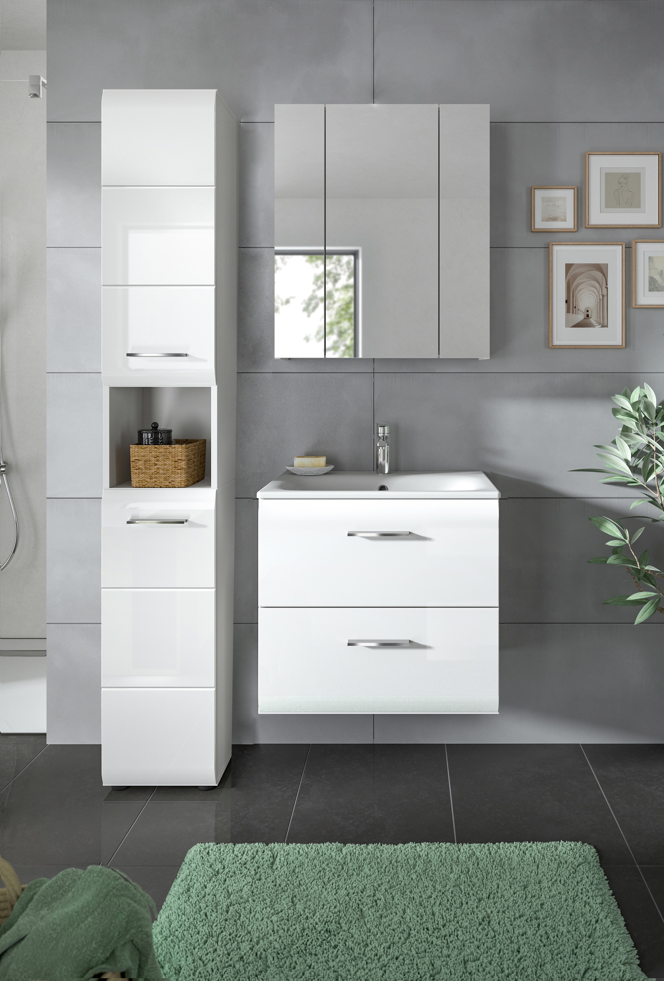 INOSIGN Badezimmer-Set Set, 4 Stk. tlg. Florenz, Badkombination 4-tlg., Wei günstig online kaufen