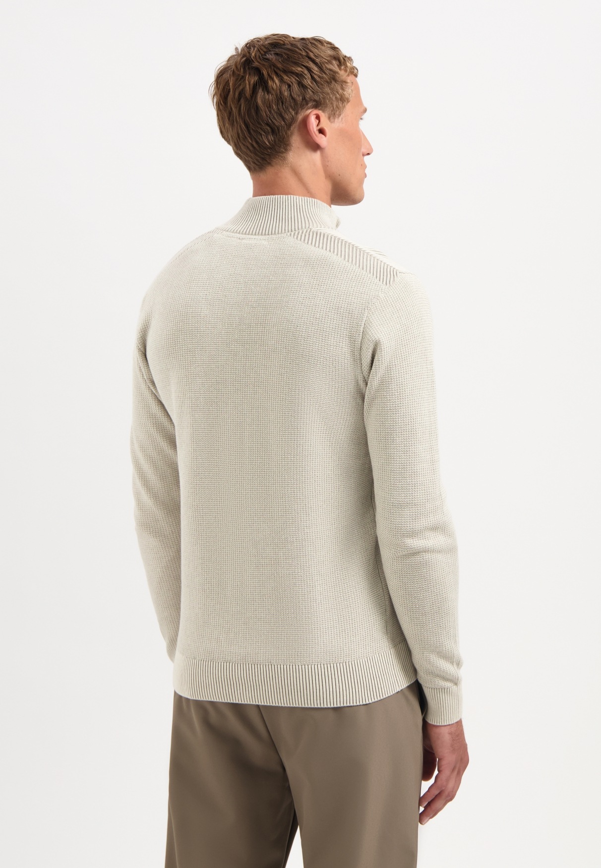 NO EXCESS Stehkragenpullover »No Excess Strukturierter Half-Zip-Pullover«