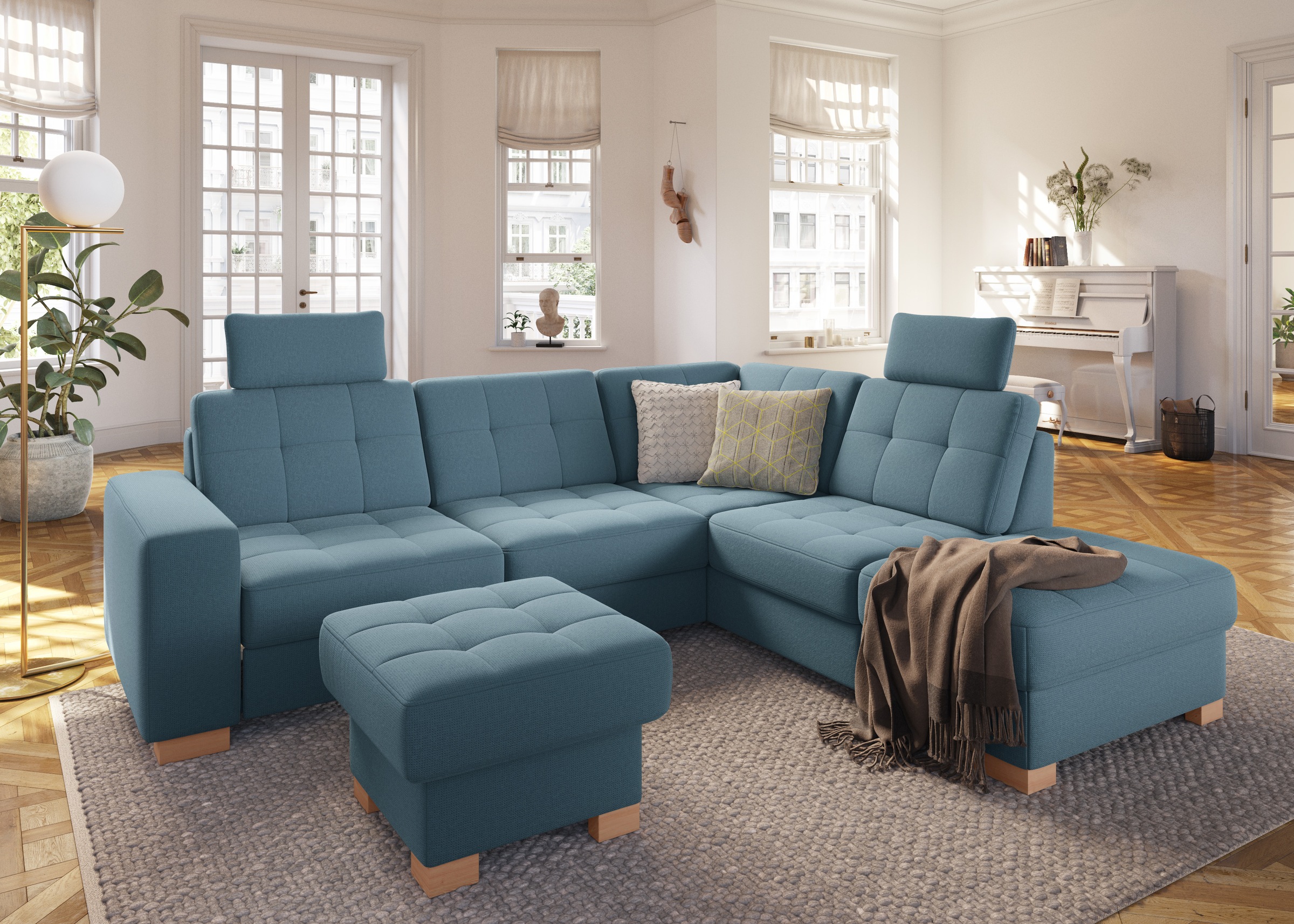 sit&more Ecksofa »Quincy L-Form«, wahlweise mit Bettfunktion und Bettkasten