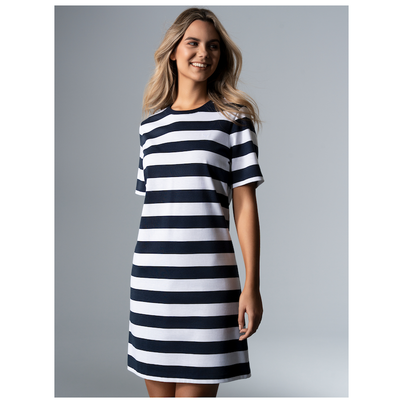 TRIGEMA Jerseykleid »Heavy Kleid mit Ringelmuster« 1 Stk. tlg. navy XL - US-Größen US-Größen XL HEAVY -Single-Jersey