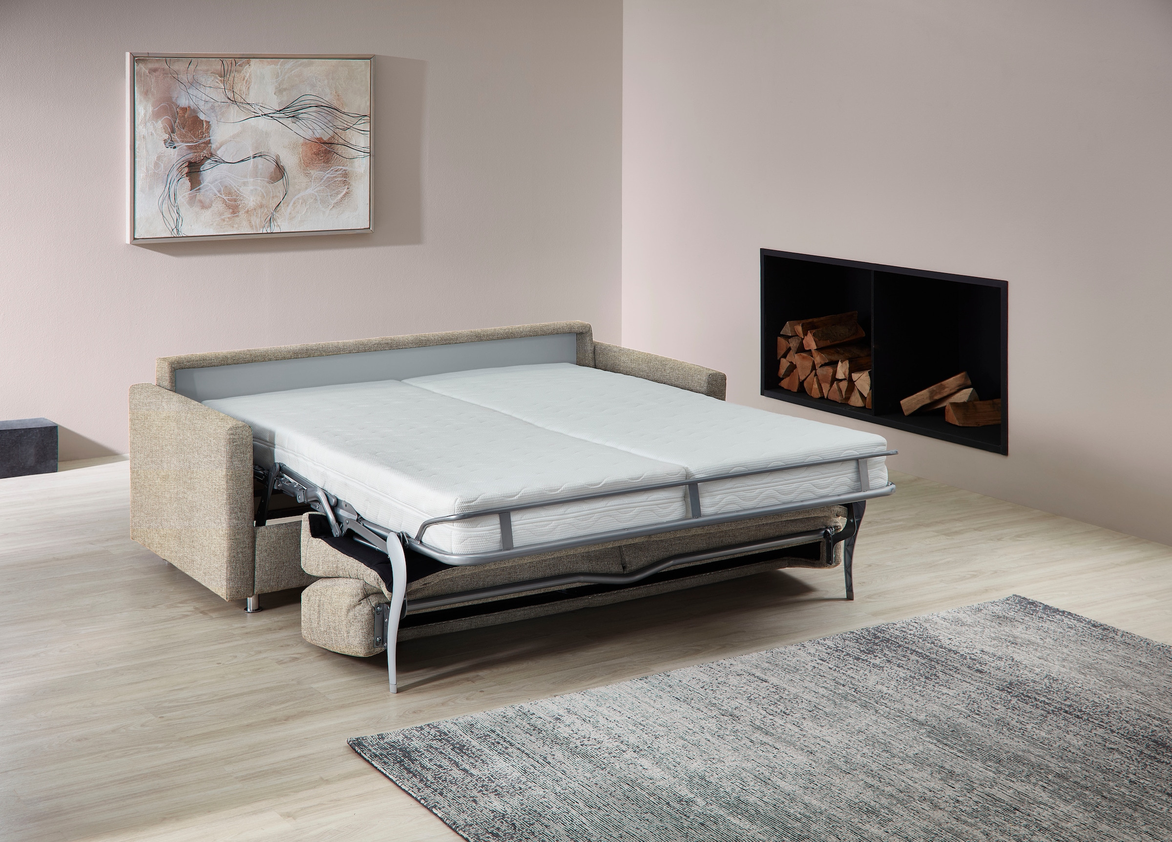Bali Schlafsofa »JUNARA, Dauerschlaffunkiton, 2 einzelne Matratzen,«, Sensoform- oder Gelformmatratzen und Lattenrost