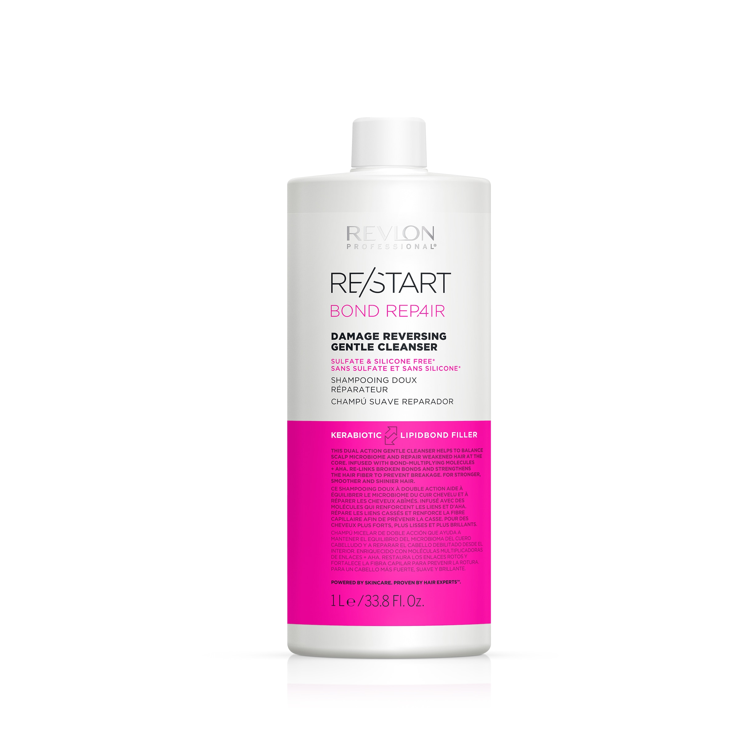REVLON PROFESSIONAL Haarshampoo »BOND REPAIR Damage Reversing Gentle Cleanser 1000ml« Vegan, 4-in-1-Technologie, Silikonfrei transparent Ohne...