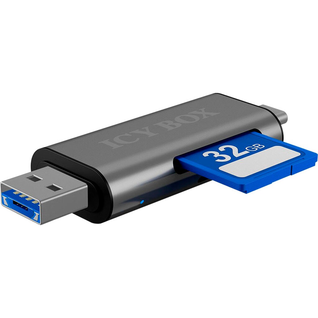 ICY BOX Computer-Adapter »ICY BOX SD/MicroSD, USB 2.0 Card Reader mit USB-C & -A und OTG«