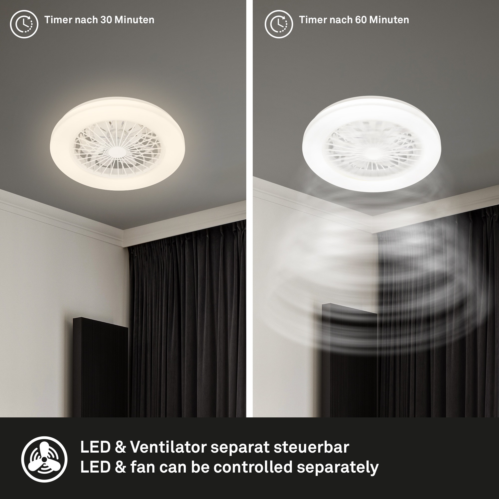 my home Deckenleuchte »CCT Deckenleuchte mit Ventilator«, 1 flammig, Decken günstig online kaufen