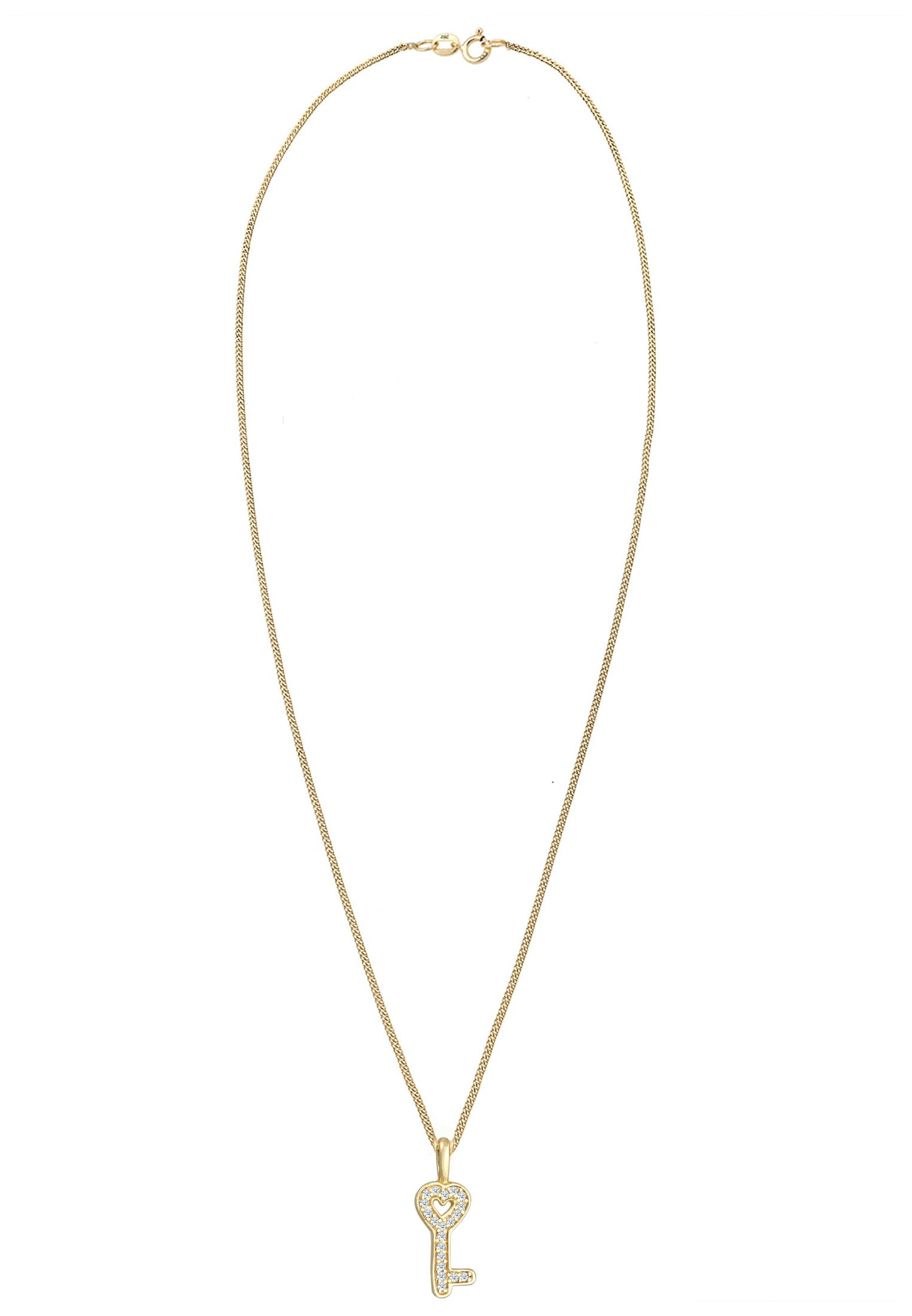 Elli DIAMONDS Collierkettchen »Schlüssel Diamant Weiß Brillantschliff (0.1 ct) 585 Gelbgold«