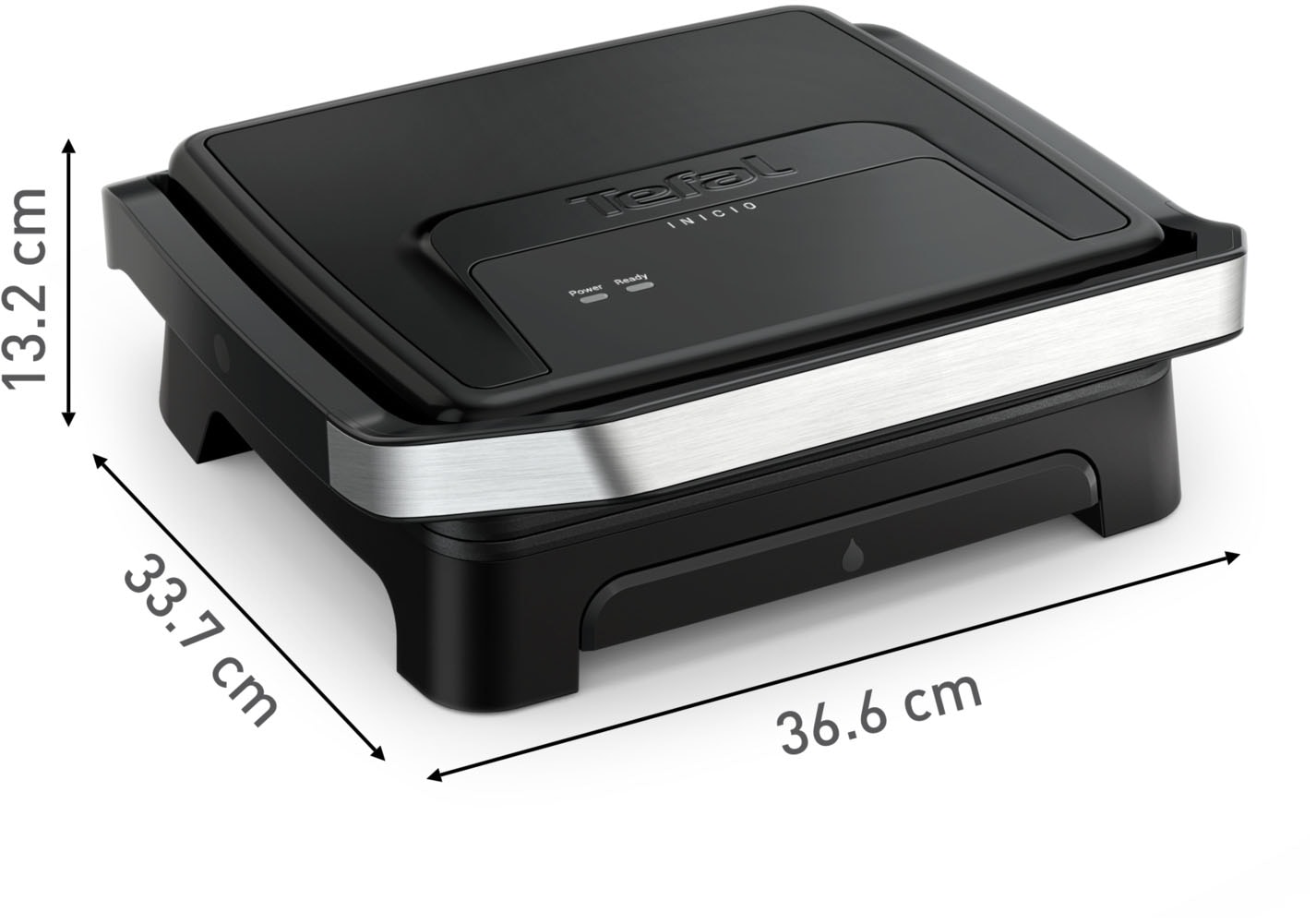 Tefal Kontaktgrill »Inicio Classic, 2-in-1 Panini/Grill, antihaftbeschichtete Platten«, 2000 W, Platzsparende Aufbewahrung, spülmaschinenfeste Saftschale, GC2718