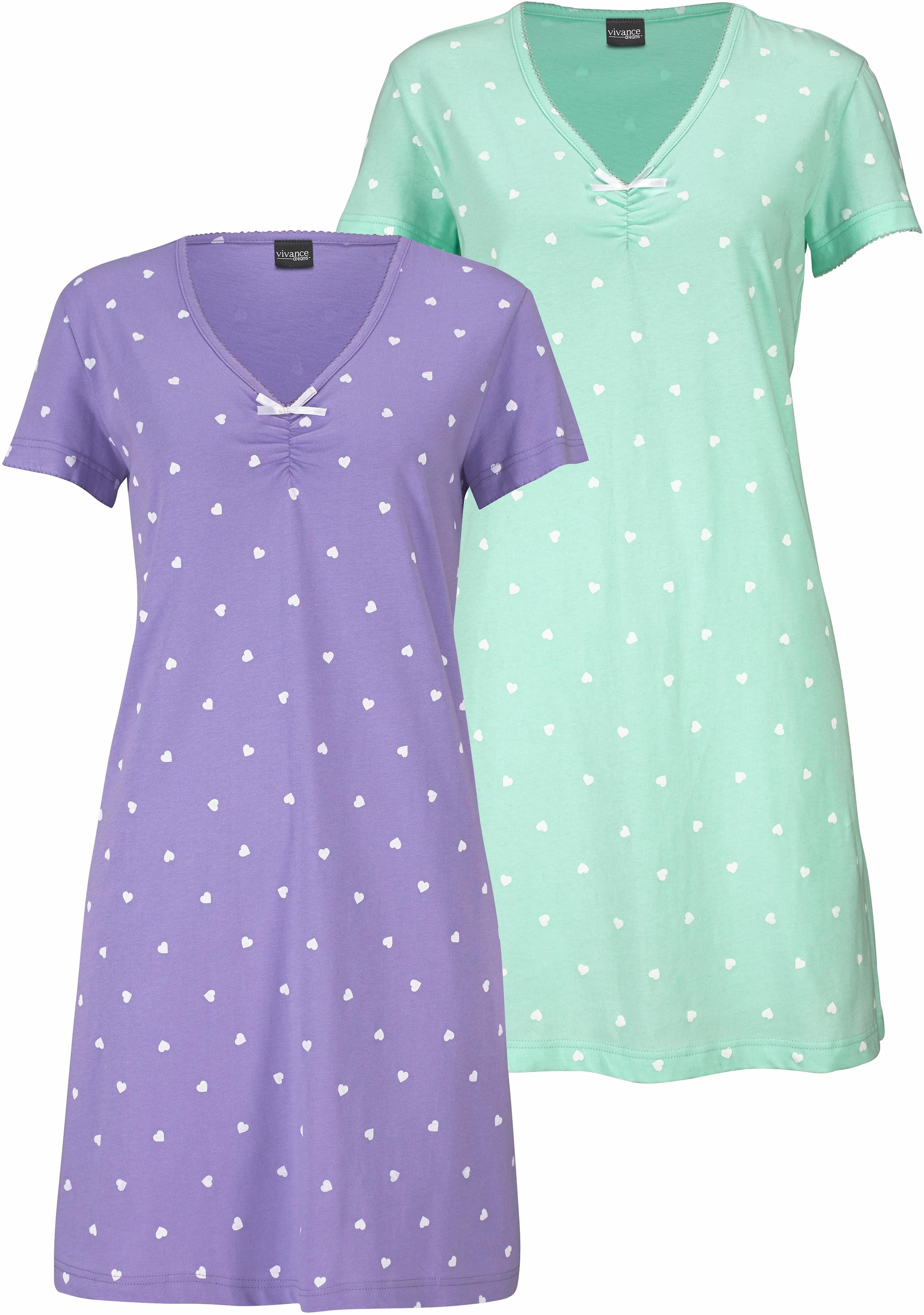 Vivance Dreams by Lascana Nachthemd Packung,  mit Herzchenprint